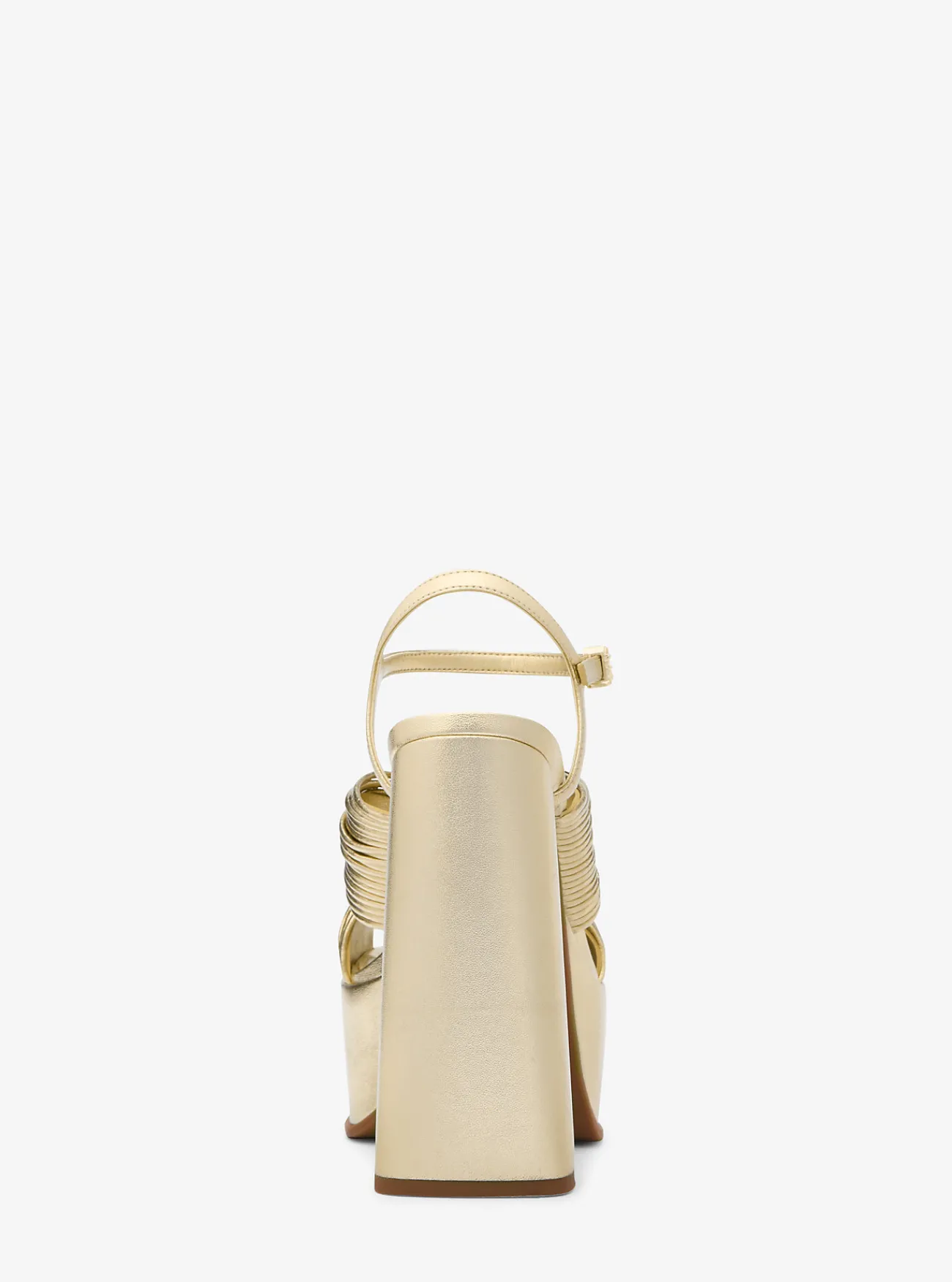 Michael Kors Sandaal Alessia met metallic afwerking en plateauzool LICHTGOUD Outlet