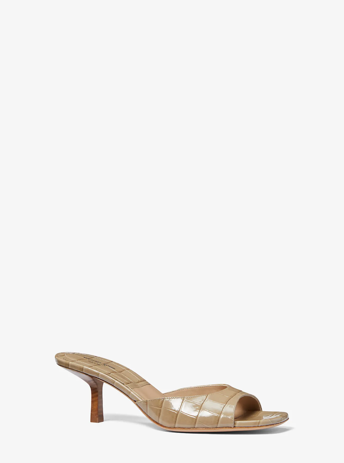 Michael Kors Sandaal Anita van leer met krokodillenprint in reli&euml;f ZAND New