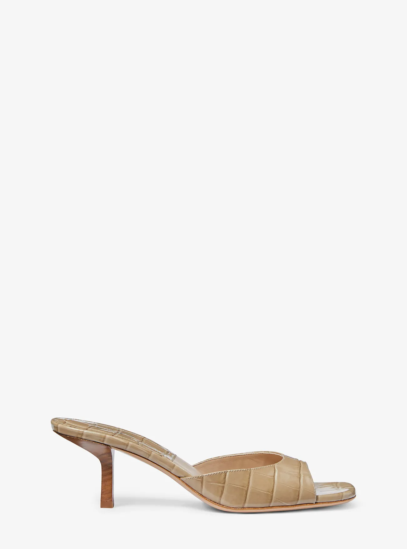 Michael Kors Sandaal Anita van leer met krokodillenprint in reli&euml;f ZAND New