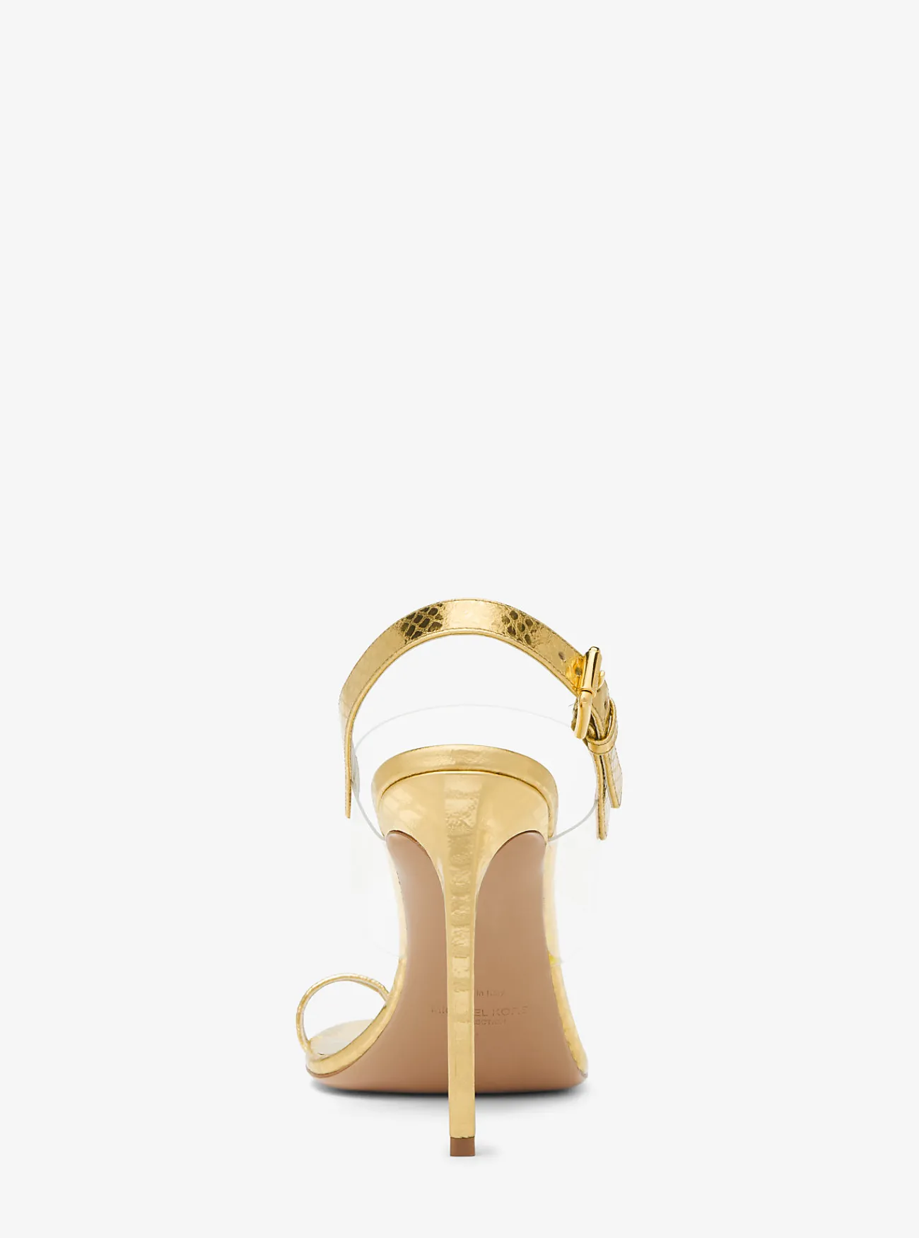 Michael Kors Sandaal Catherine van metallic leer met pythonprint in reliëf GOUD Online