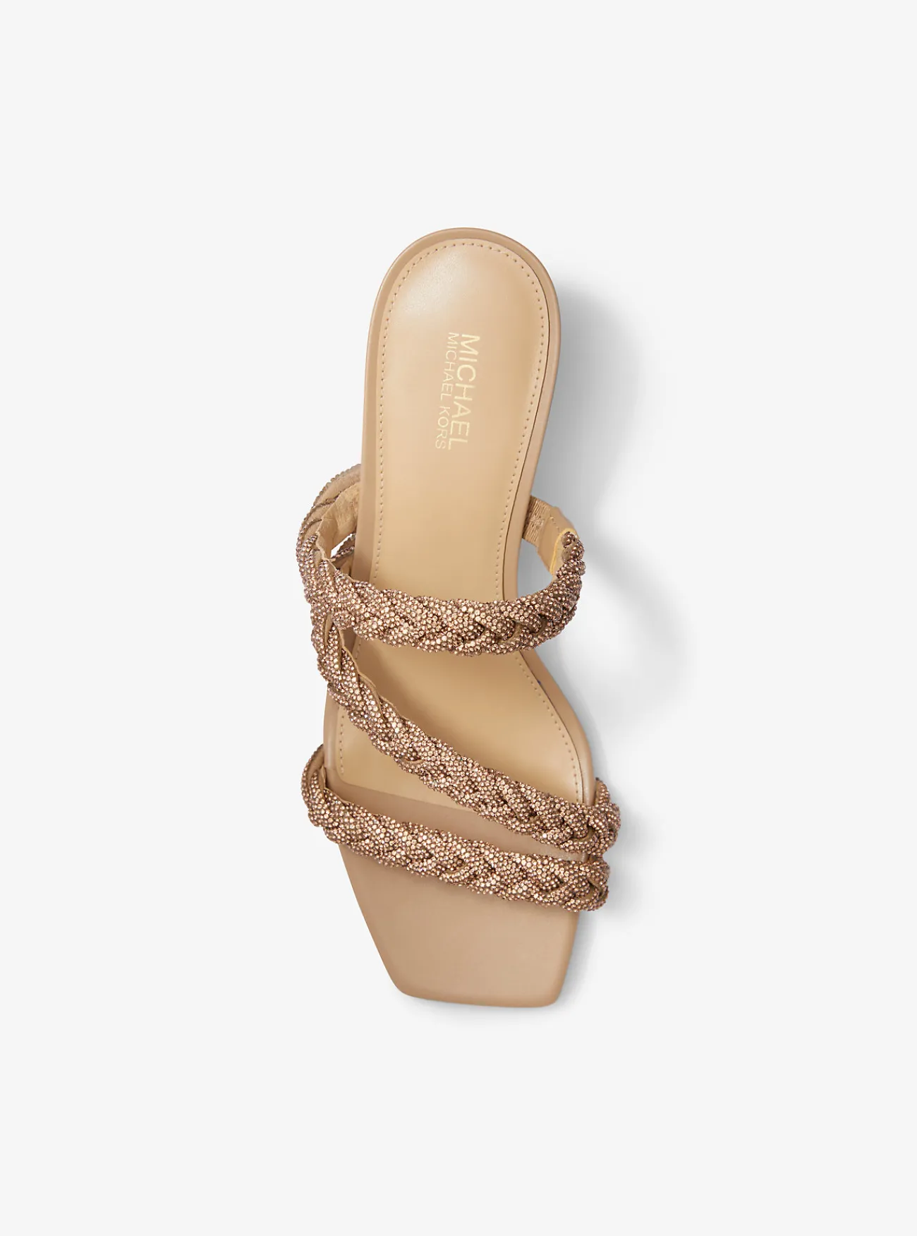 Michael Kors Sandaal Celia met versiering en hakje CAMEL New