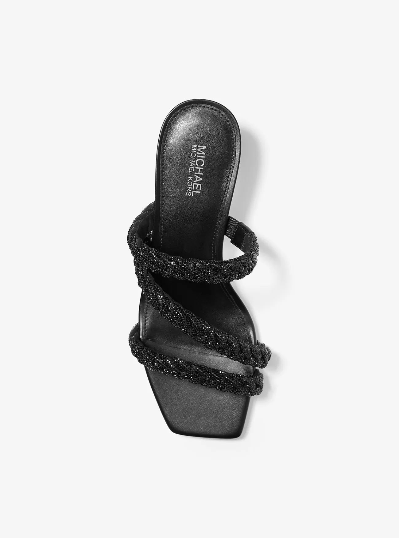 Michael Kors Sandaal Celia met versiering en hakje ZWART Outlet