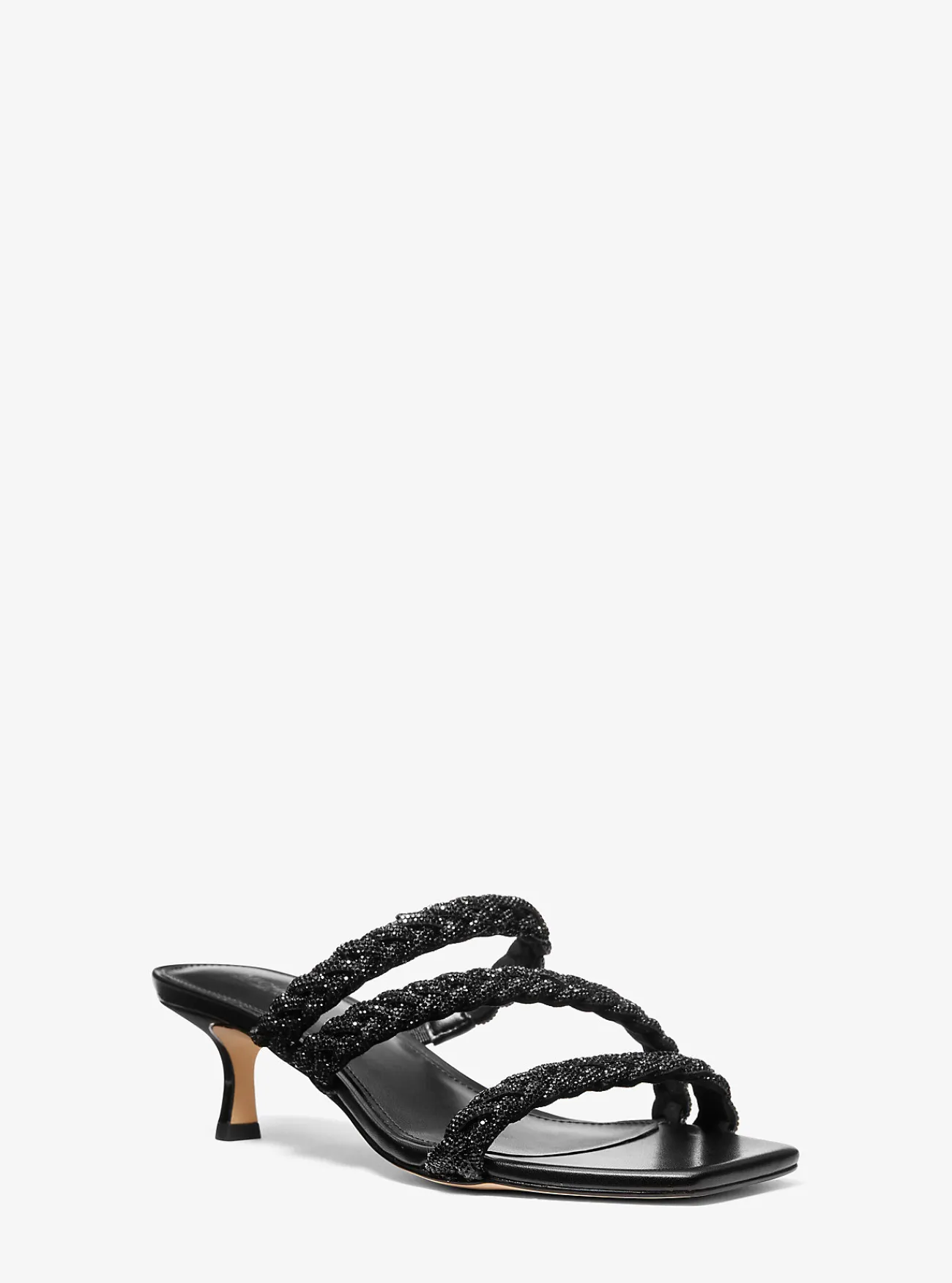 Michael Kors Sandaal Celia met versiering en hakje ZWART Outlet