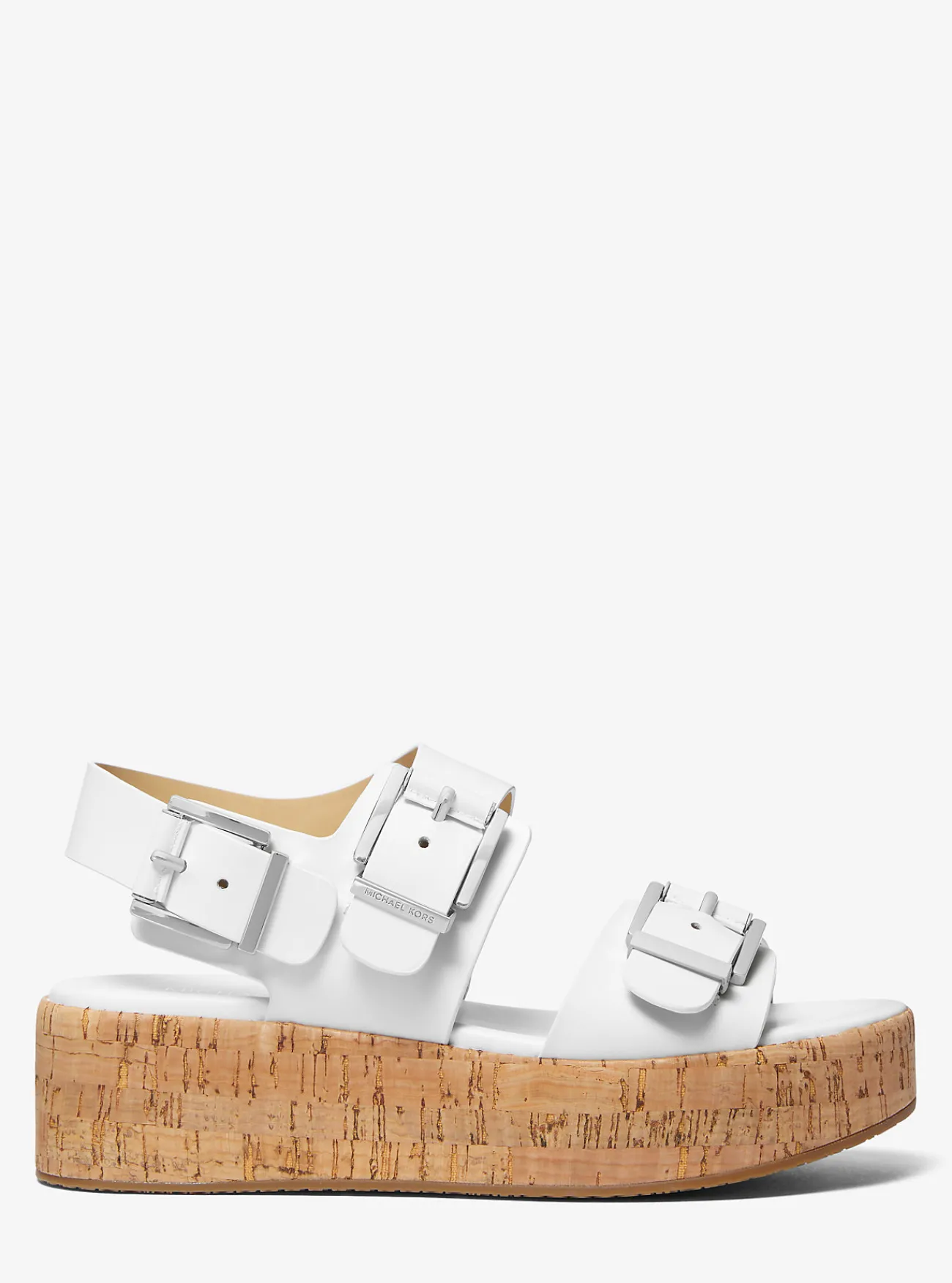 Michael Kors Sandaal Colby van leer met plateauzool OPTISCHWIT Discount