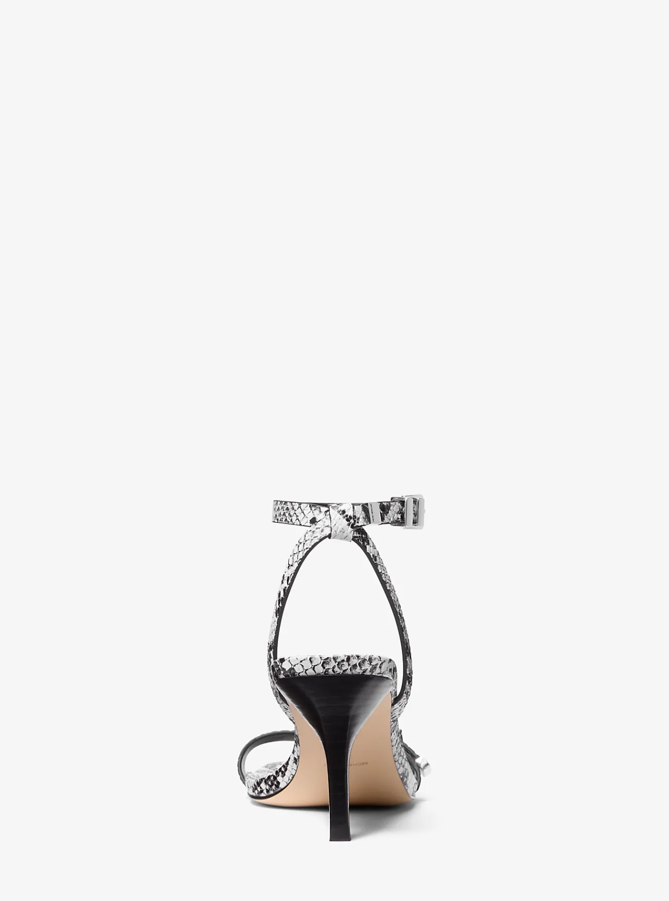 Michael Kors Sandaal Darrington van leer met slangenprint in reliëf ALUMINIUM Outlet
