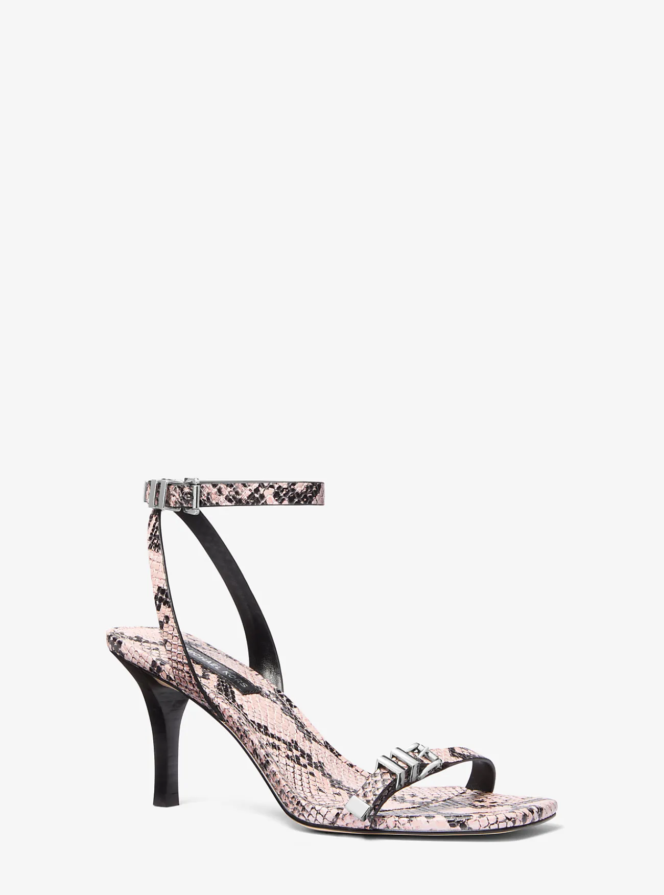 Michael Kors Sandaal Darrington van leer met slangenprint in reli&euml;f ZACHTROZE Fashion