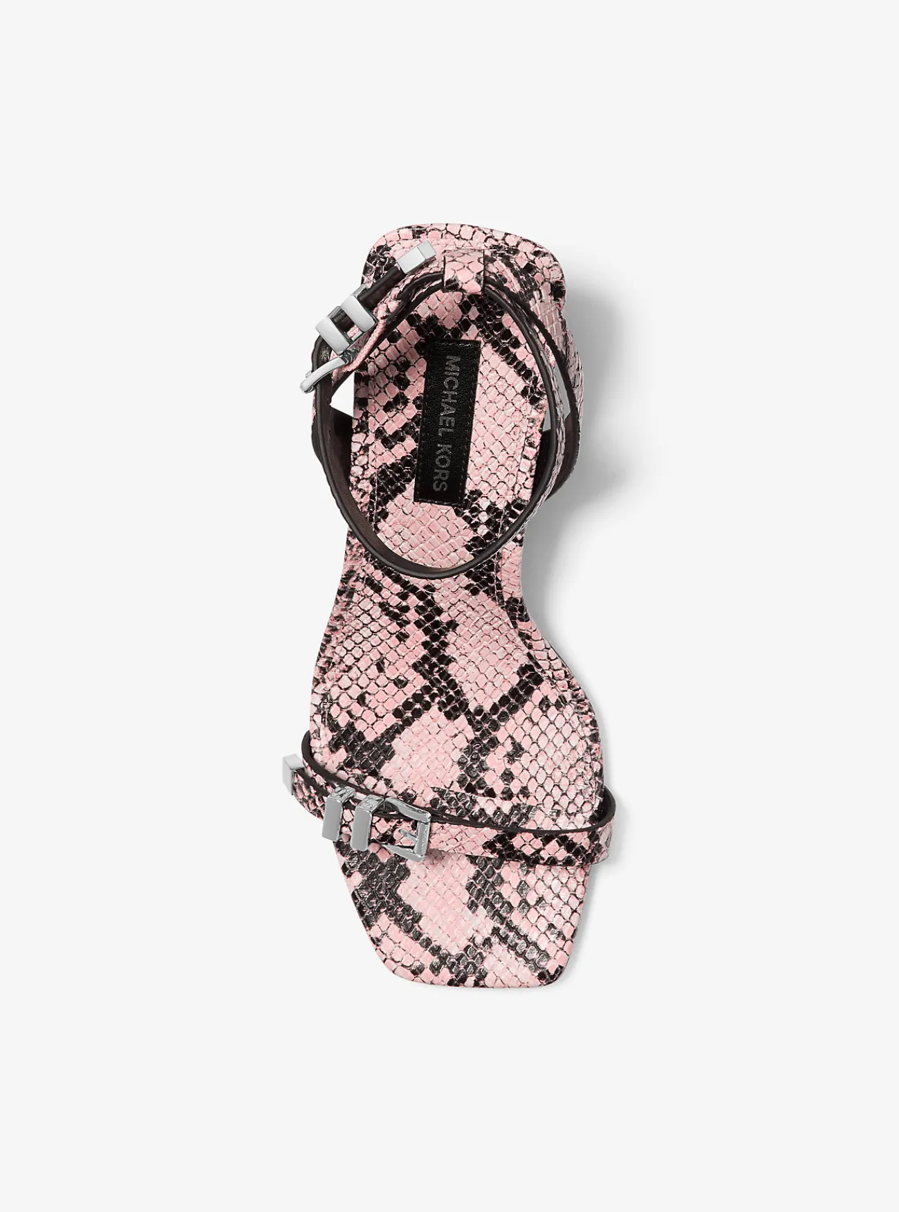 Michael Kors Sandaal Darrington van leer met slangenprint in reliëf ZACHTROZE Fashion