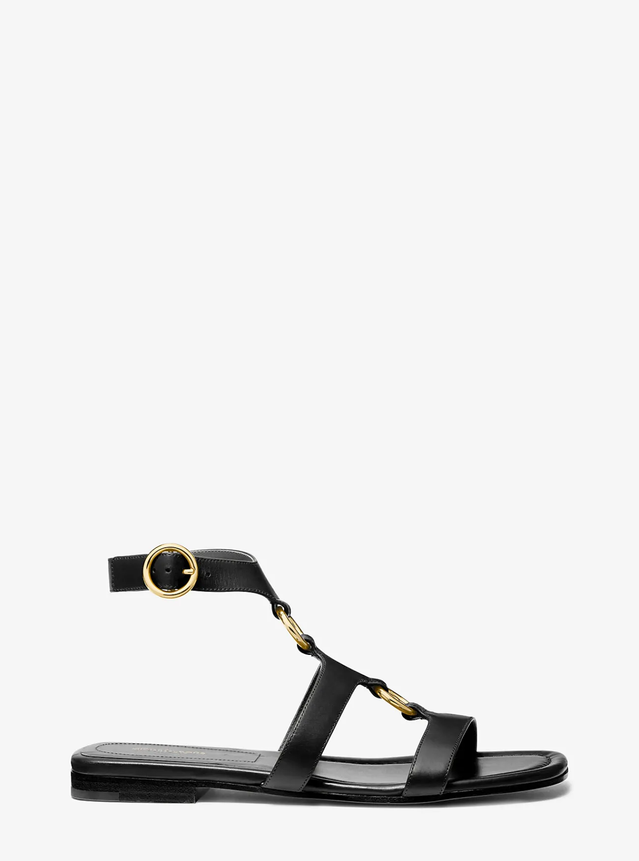 Michael Kors Sandaal Dusty van leer met ringen ZWART New