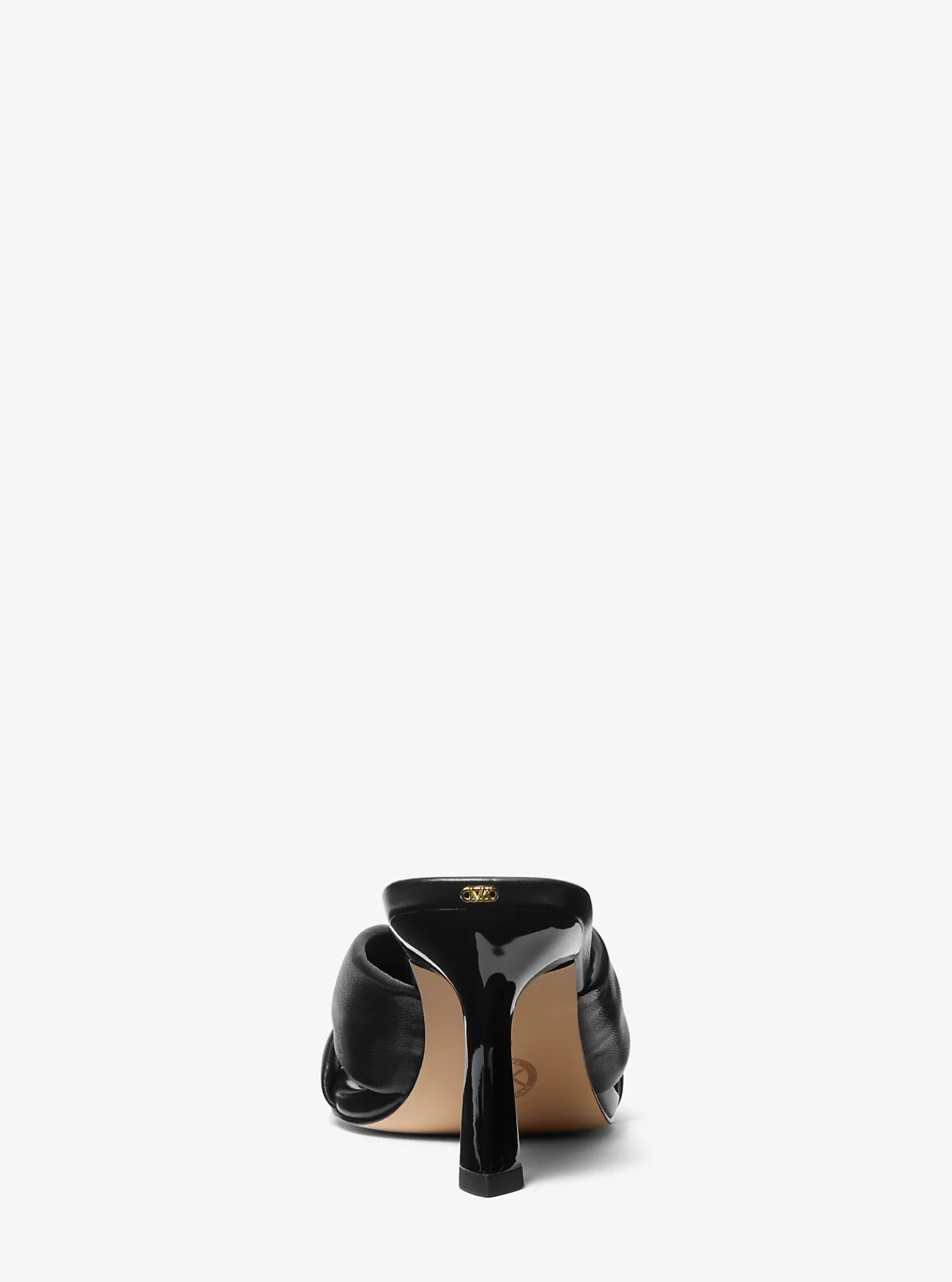 Michael Kors Sandaal Elena van leer ZWART Discount