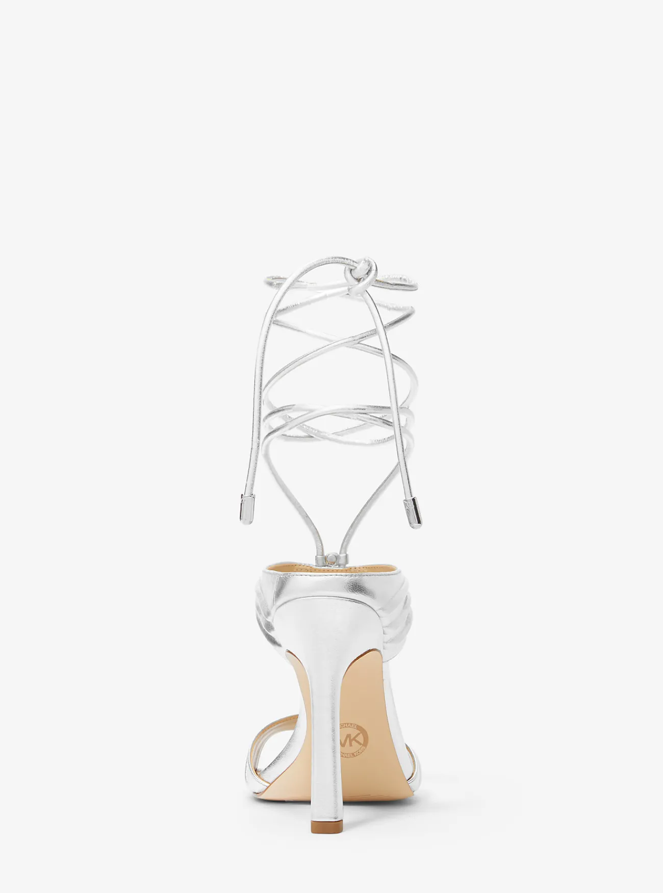 Michael Kors Sandaal Gabriella van metallic leer met vetersluiting ZILVER Fashion
