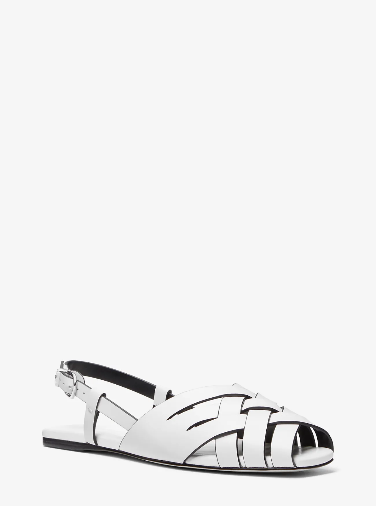 Michael Kors Sandaal Irene van geweven leer met slingback OPTISCHWIT Discount
