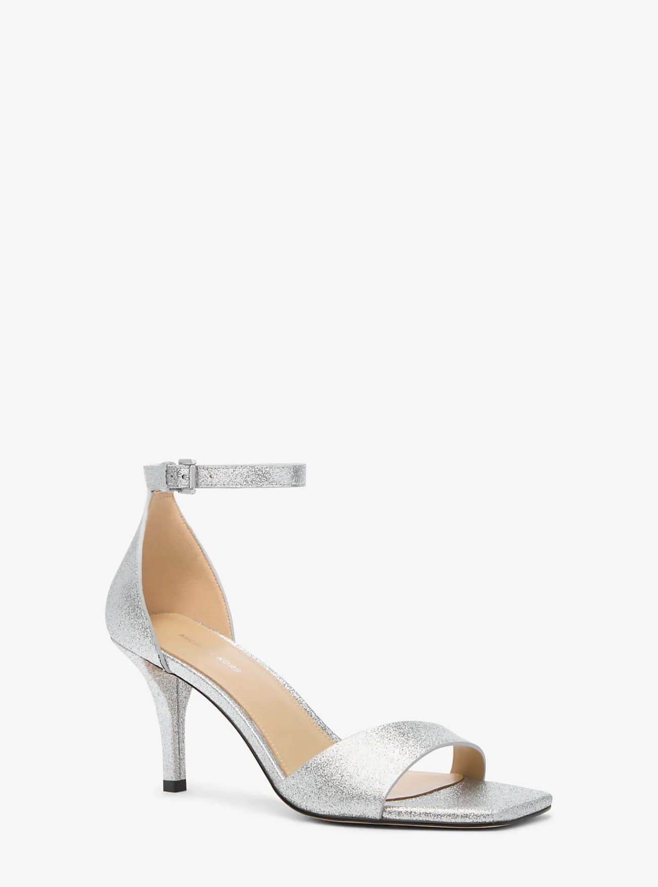Michael Kors Sandaal Jaida van metallic leer ZILVER Sale