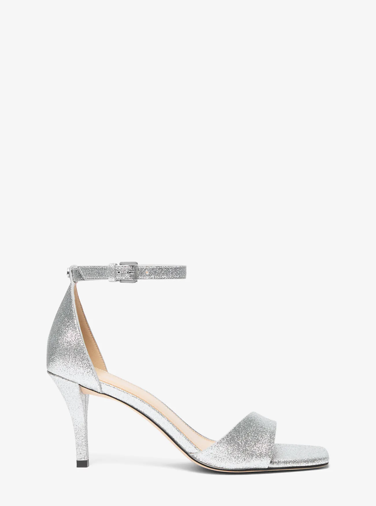 Michael Kors Sandaal Jaida van metallic leer ZILVER Sale