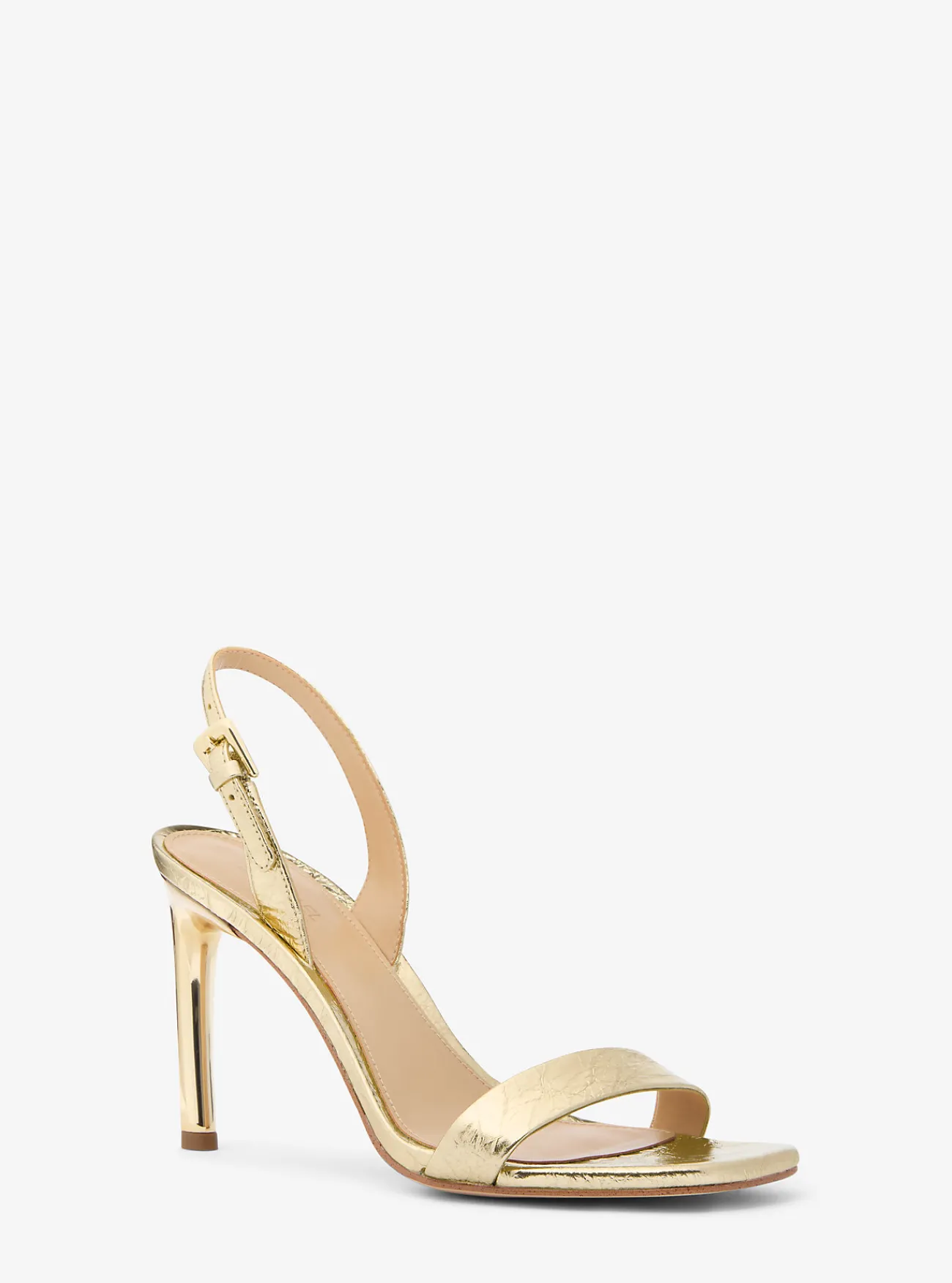 Michael Kors Sandaal Kasia van metallic craquel&eacute; leer LICHTGOUD Fashion