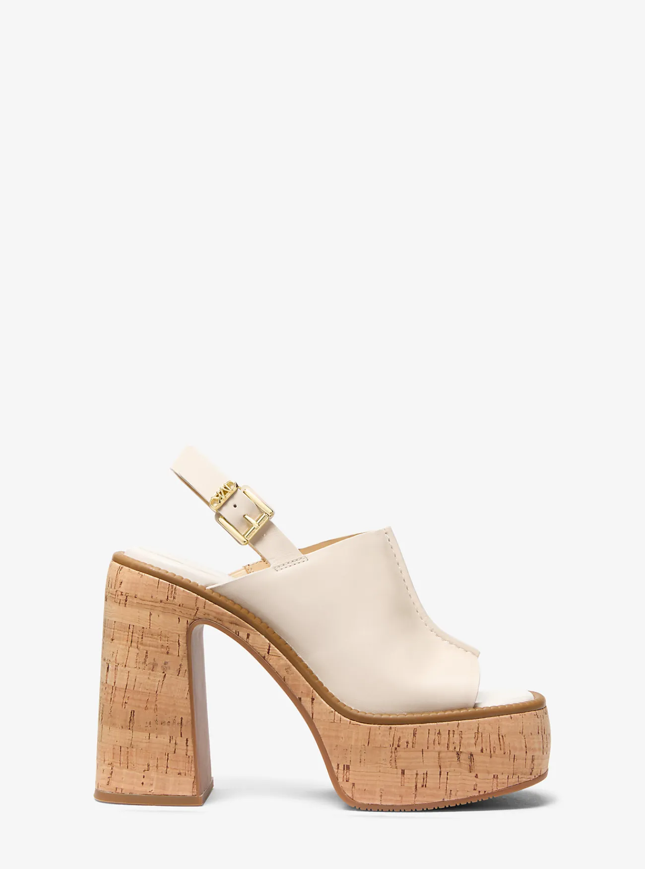 Michael Kors Sandaal Leia van leer met plateauzool LICHTCR&Egrave;ME Sale
