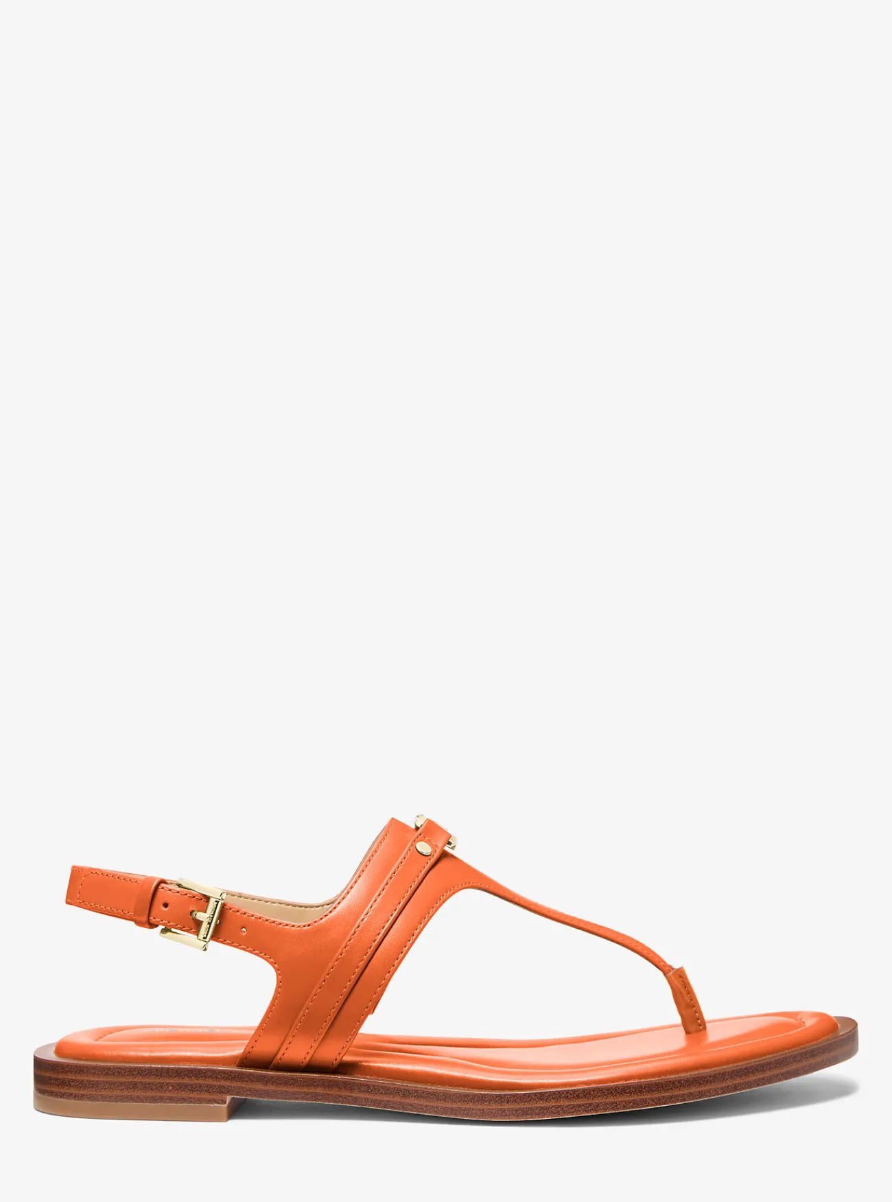 Michael Kors Sandaal Mandy van leer met T-bandje ORANJEPUNCH New