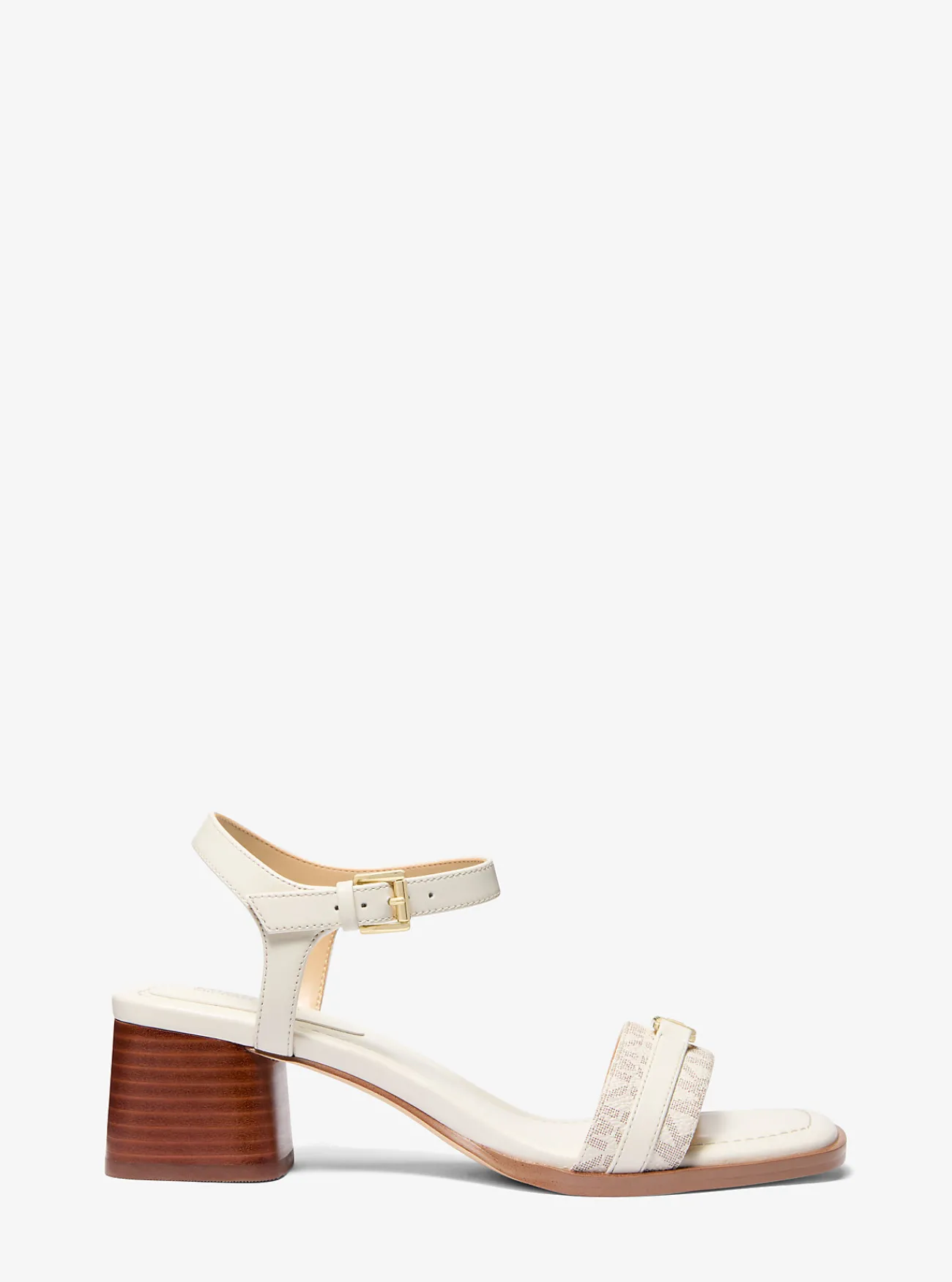 Michael Kors Sandaal Mandy van leer met kenmerkend logo Online