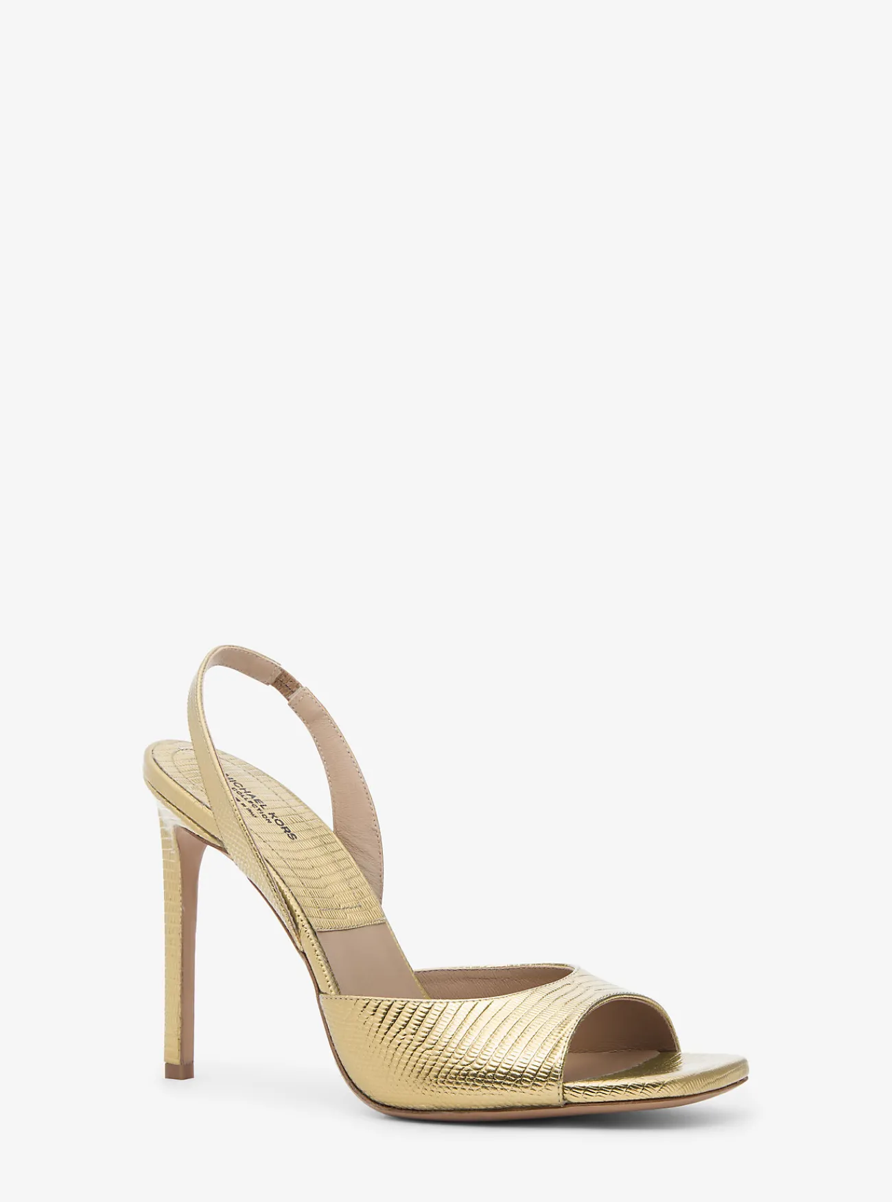 Michael Kors Sandaal Marisa van metallic leer met hagedissenprint in reli&euml;f Hot
