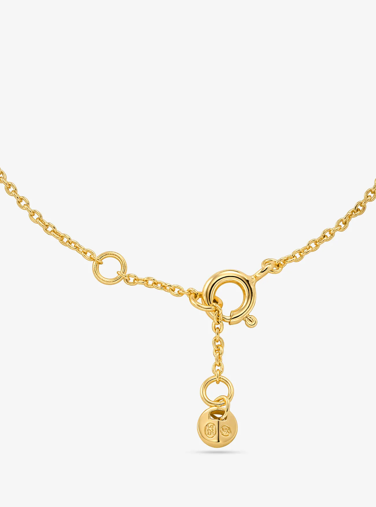 Michael Kors Schakelarmband Astor van sterlingzilver met plating met edelmetaal en siersteentjes, klein GOUD Hot
