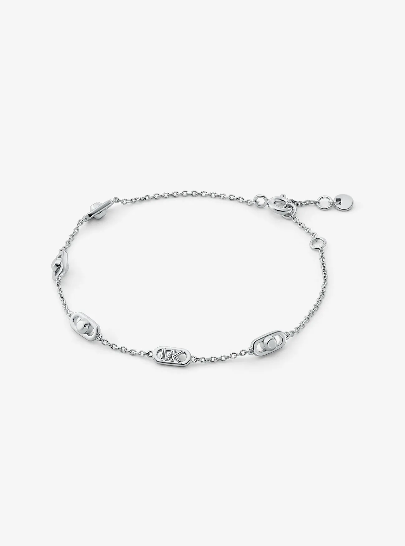 Michael Kors Schakelarmband Astor van sterling met plating met edelmetaal en siersteentjes, klein ZILVER New