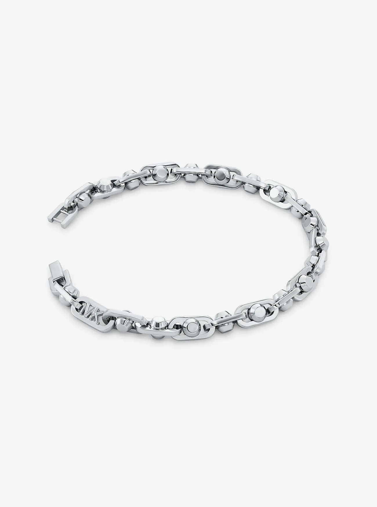 Michael Kors Schakelarmband Astor van messing met een plating met edelmetaal, groot ZILVER Discount
