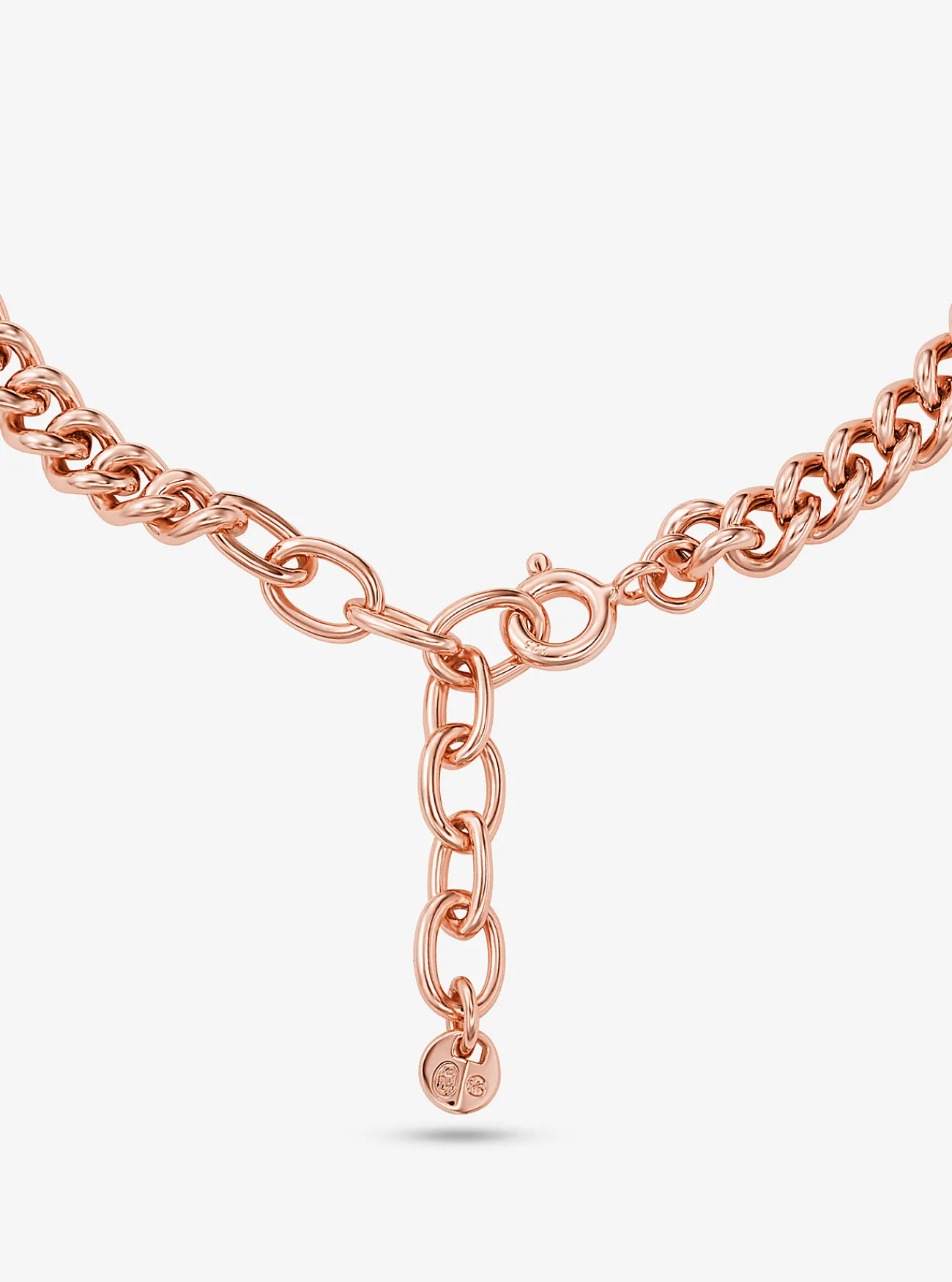 Michael Kors Schakelarmband van sterling zilver met platering met edelmetaal, steentjes en logo ROS&Eacute;GOUD Best