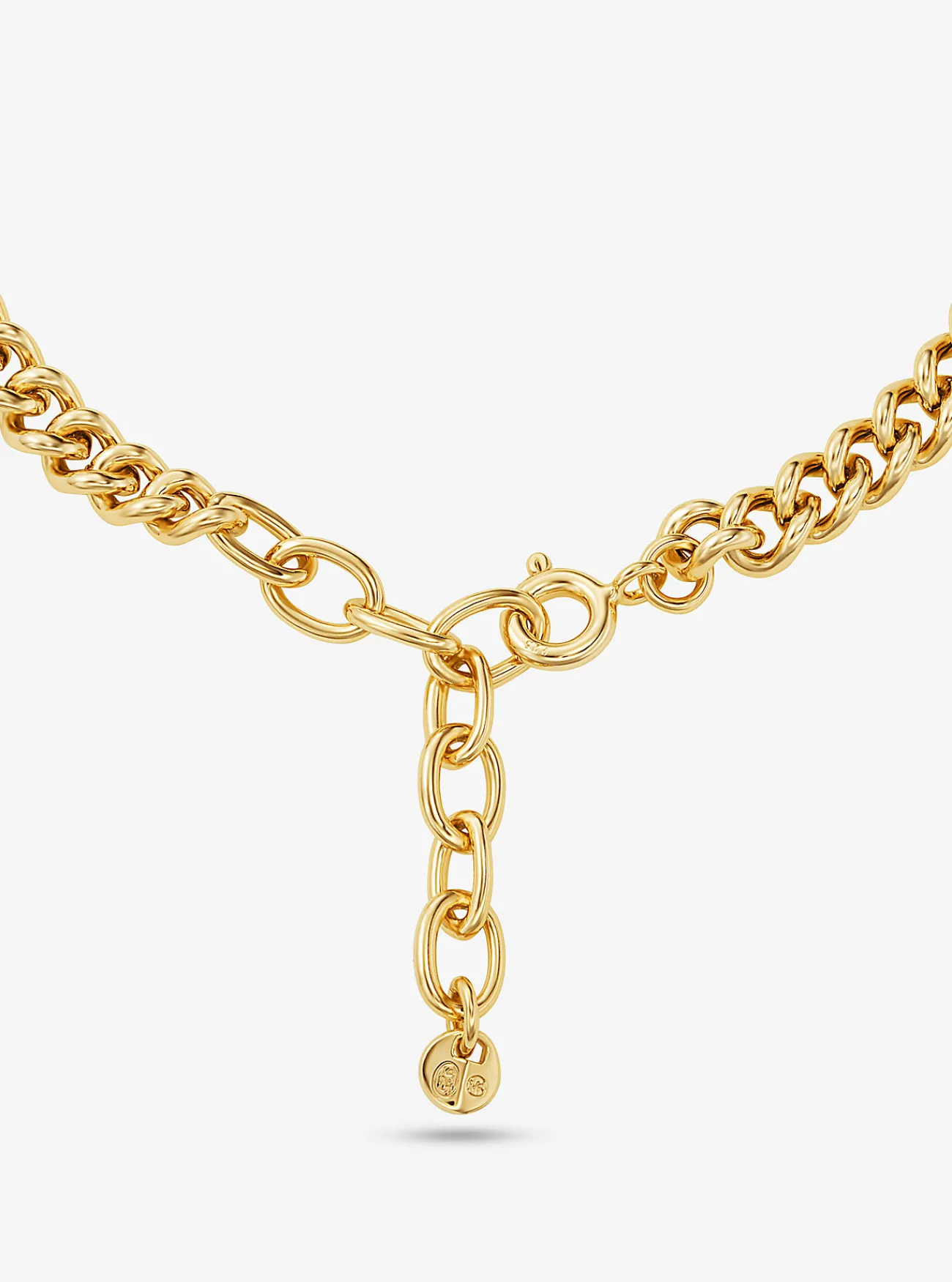 Michael Kors Schakelarmband van sterling zilver met platering met edelmetaal, steentjes en logo New
