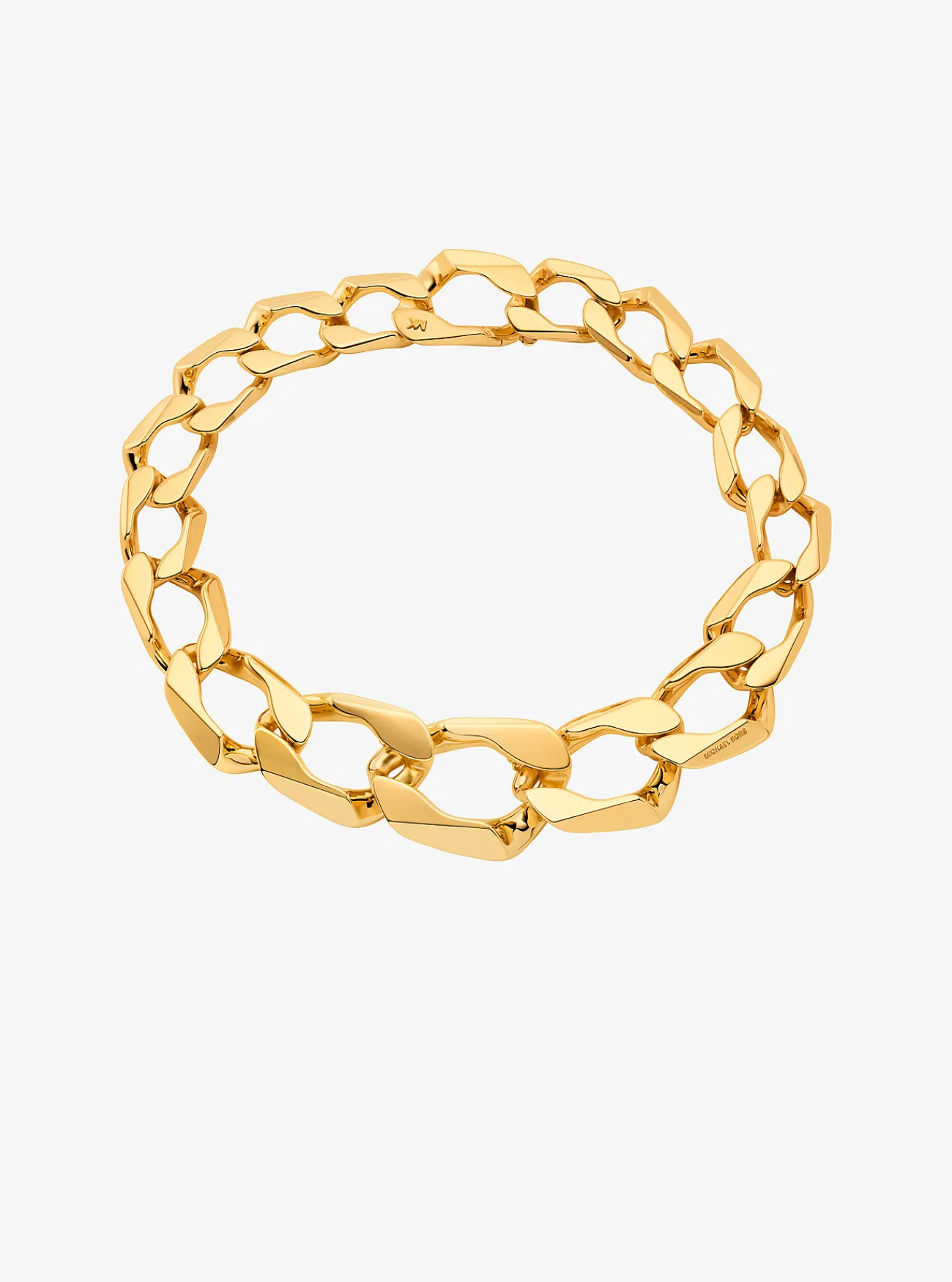 Michael Kors Schakelhalsketting van messing met plating met edelmetaal GOUD Clearance
