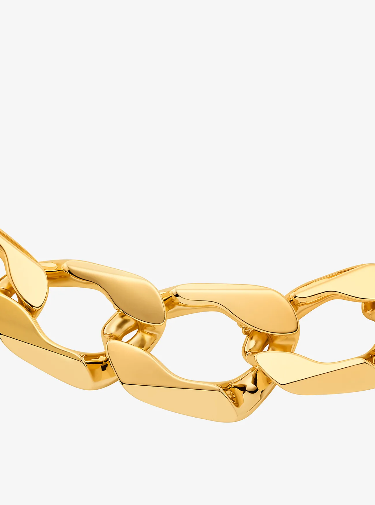 Michael Kors Schakelhalsketting van messing met plating met edelmetaal GOUD Clearance
