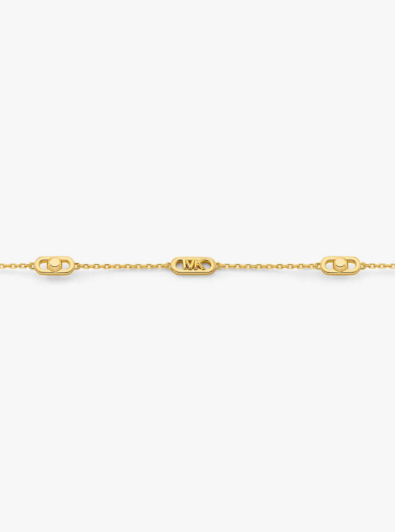 Michael Kors Schakelketting Astor van sterlingzilver met plating met edelmetaal, klein GOUD Best