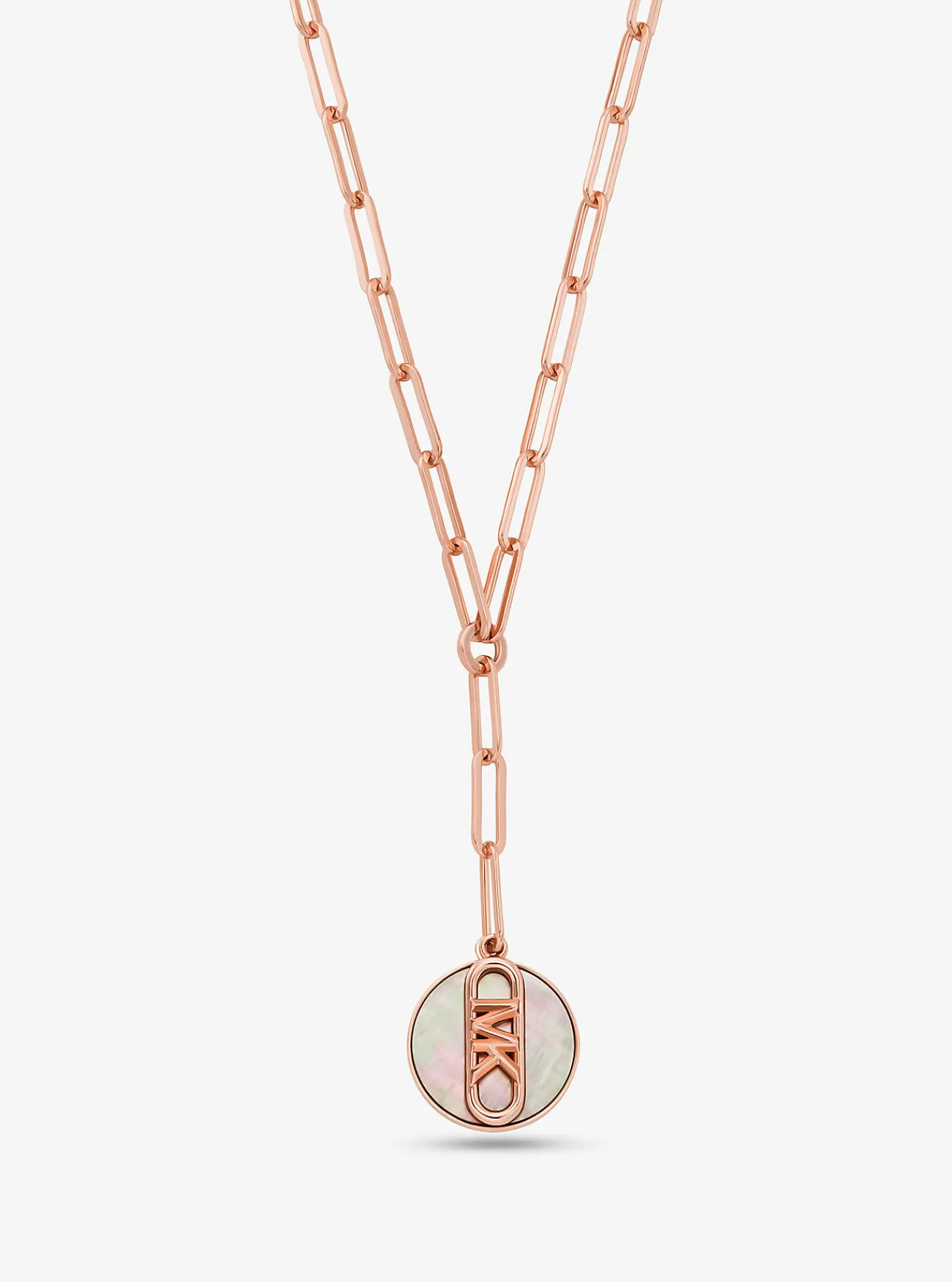 Michael Kors Schakelketting met plating met edelmetaal en Empire-logo ROS&Eacute;GOUD Online