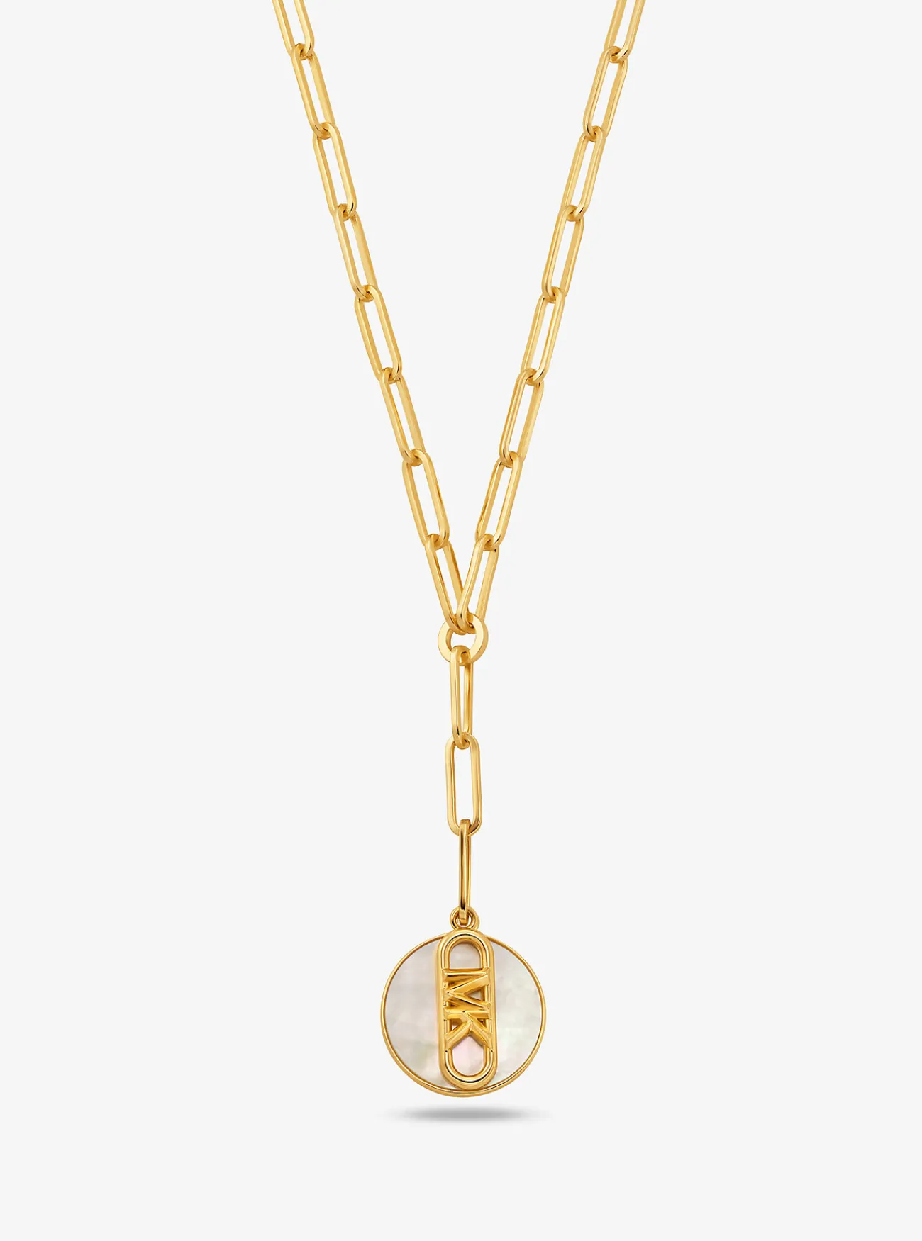 Michael Kors Schakelketting met plating met edelmetaal en Empire-logo GOUD New