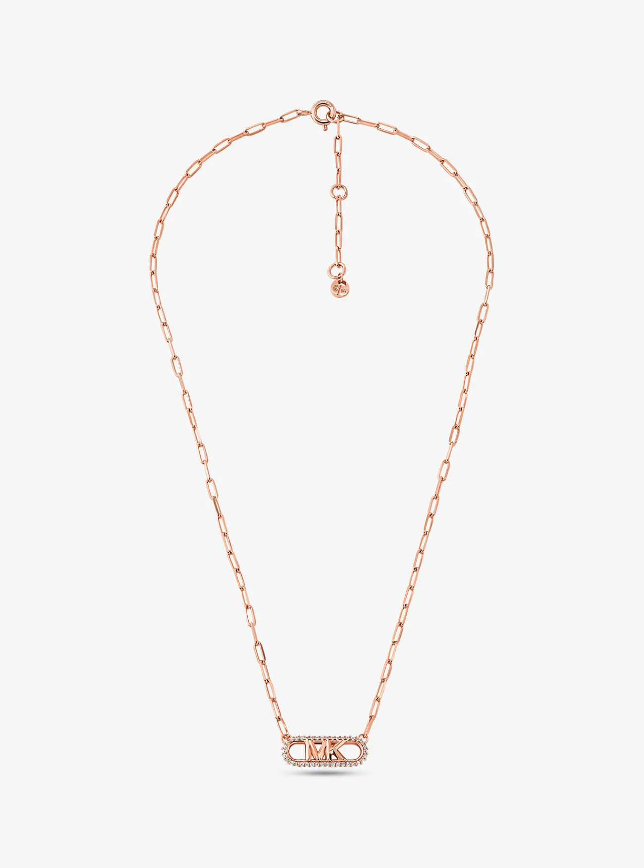 Michael Kors Schakelketting van sterlingzilver met platering met edelmetaal en Empire-logo ROS&Eacute;GOUD Discount