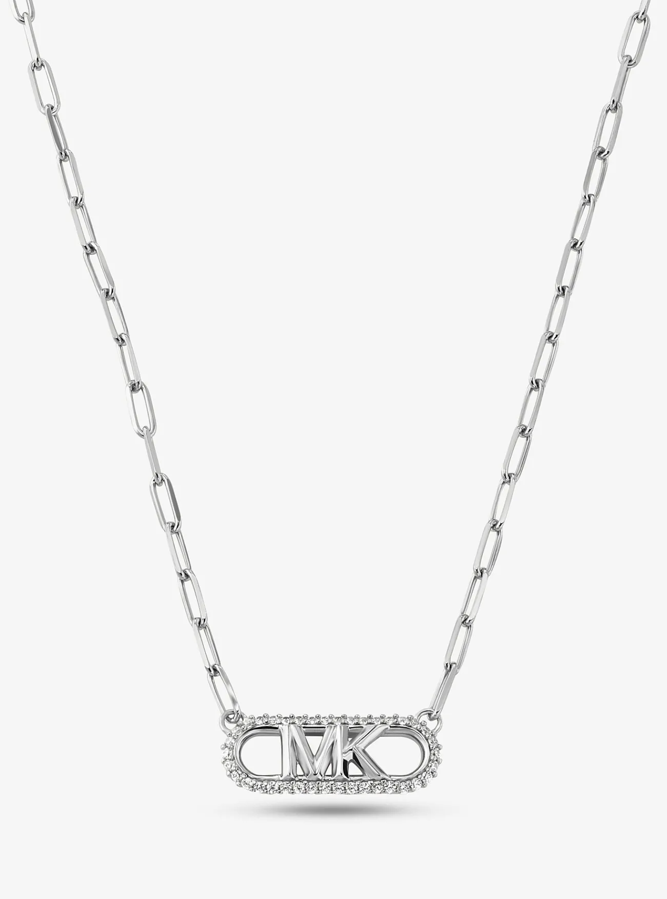 Michael Kors Schakelketting van sterling met platering met edelmetaal en Empire-logo ZILVER Hot