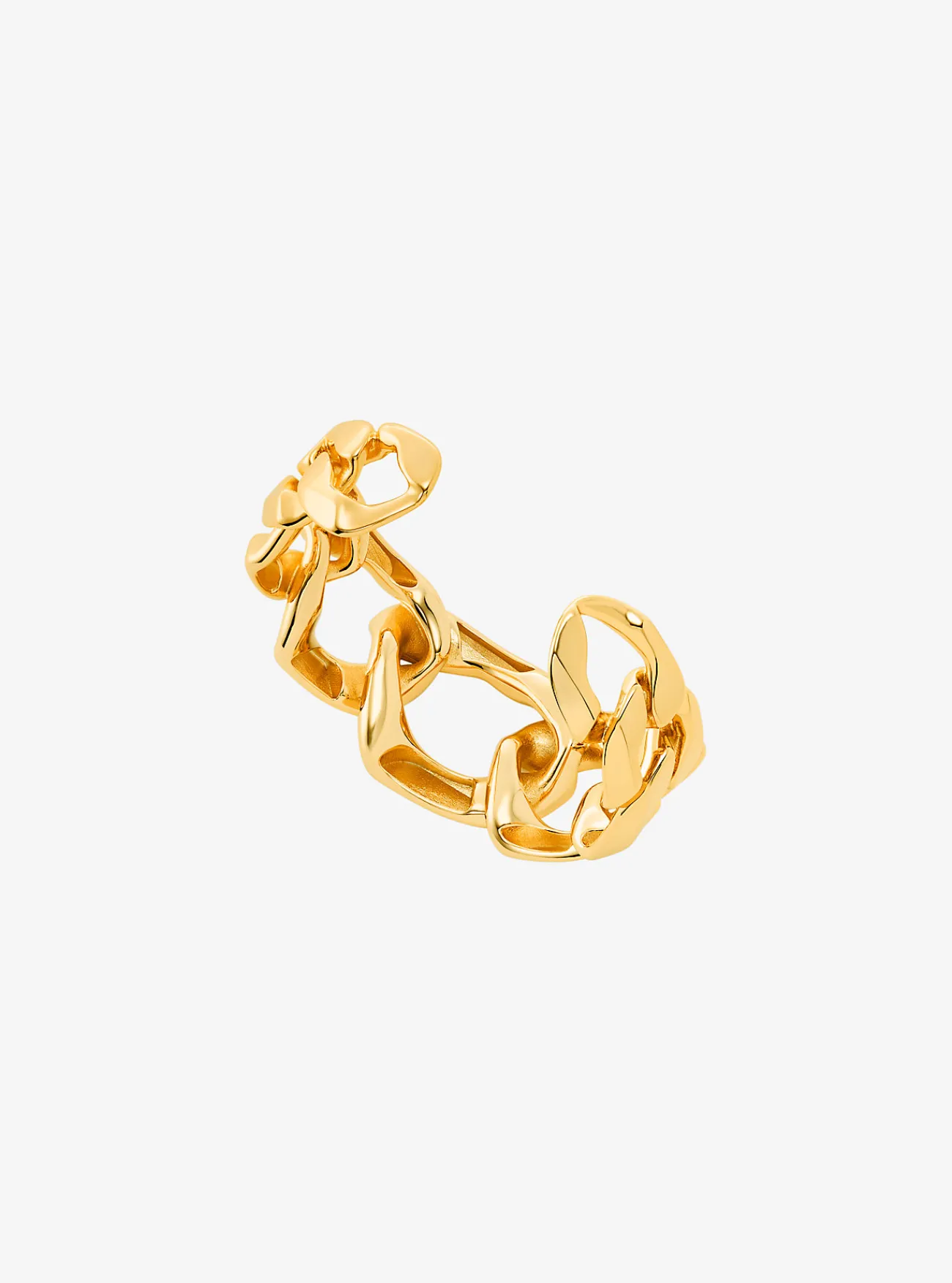 Michael Kors Schakelmanchetarmband van messing met plating met edelmetaal GOUD Clearance