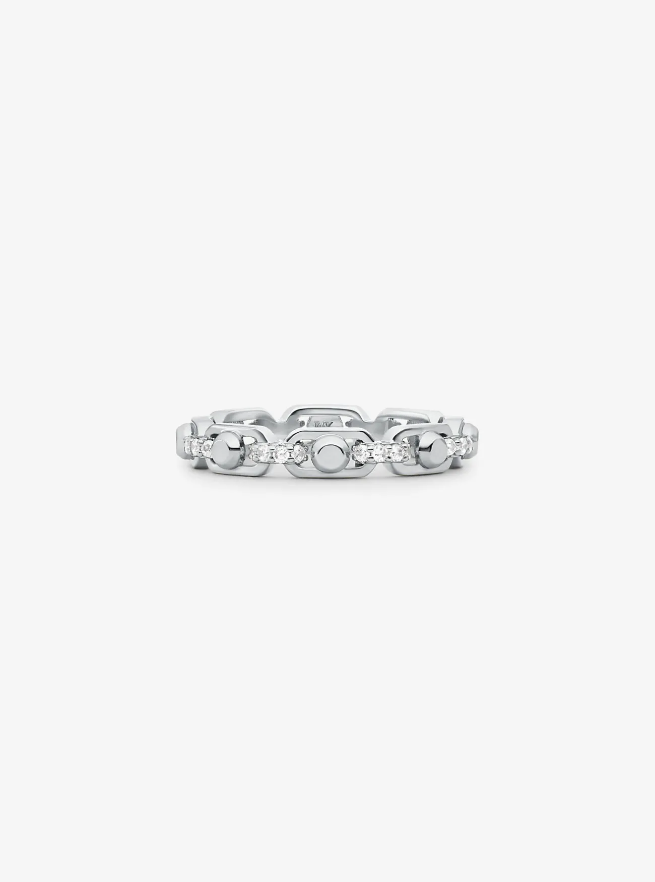 Michael Kors Schakelring Astor van sterling met plating met edelmetaal en siersteentjes, klein ZILVER Fashion