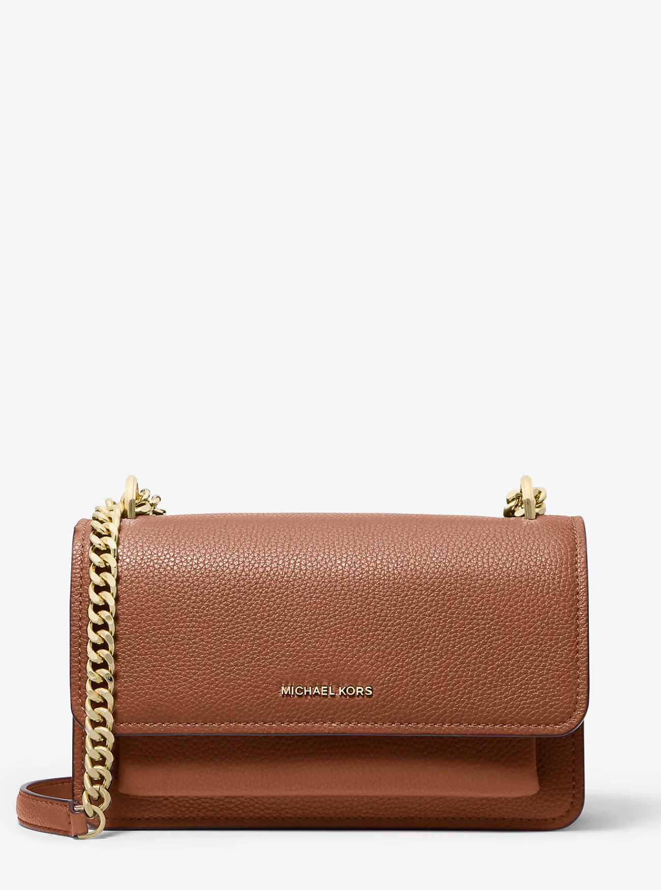 Michael Kors Schoudertas Claire van getrommeld leer, aanpasbaar en groot LUGGAGE Fashion