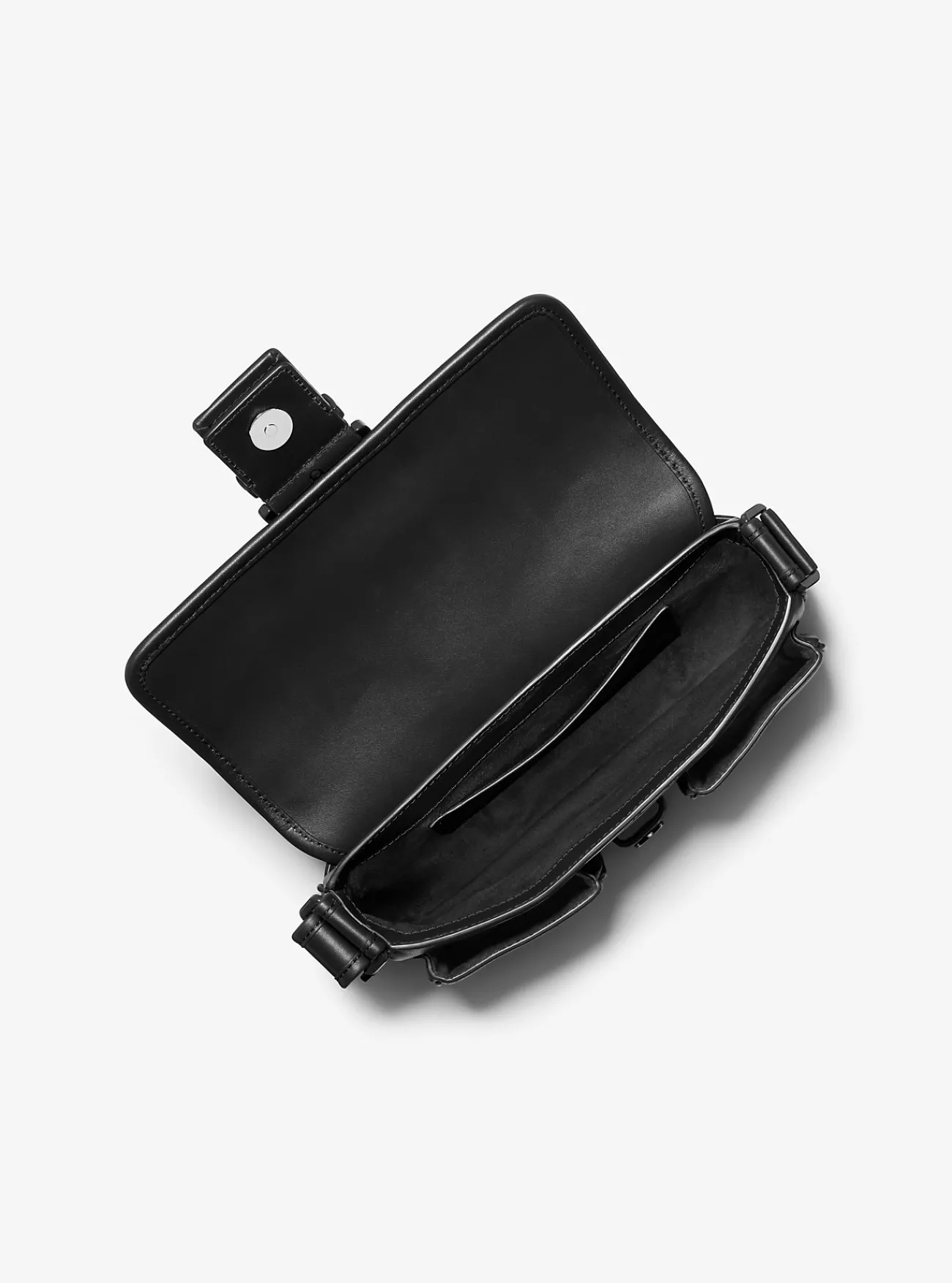Michael Kors Schoudertas Colby van leer, middelgroot ZWART Discount