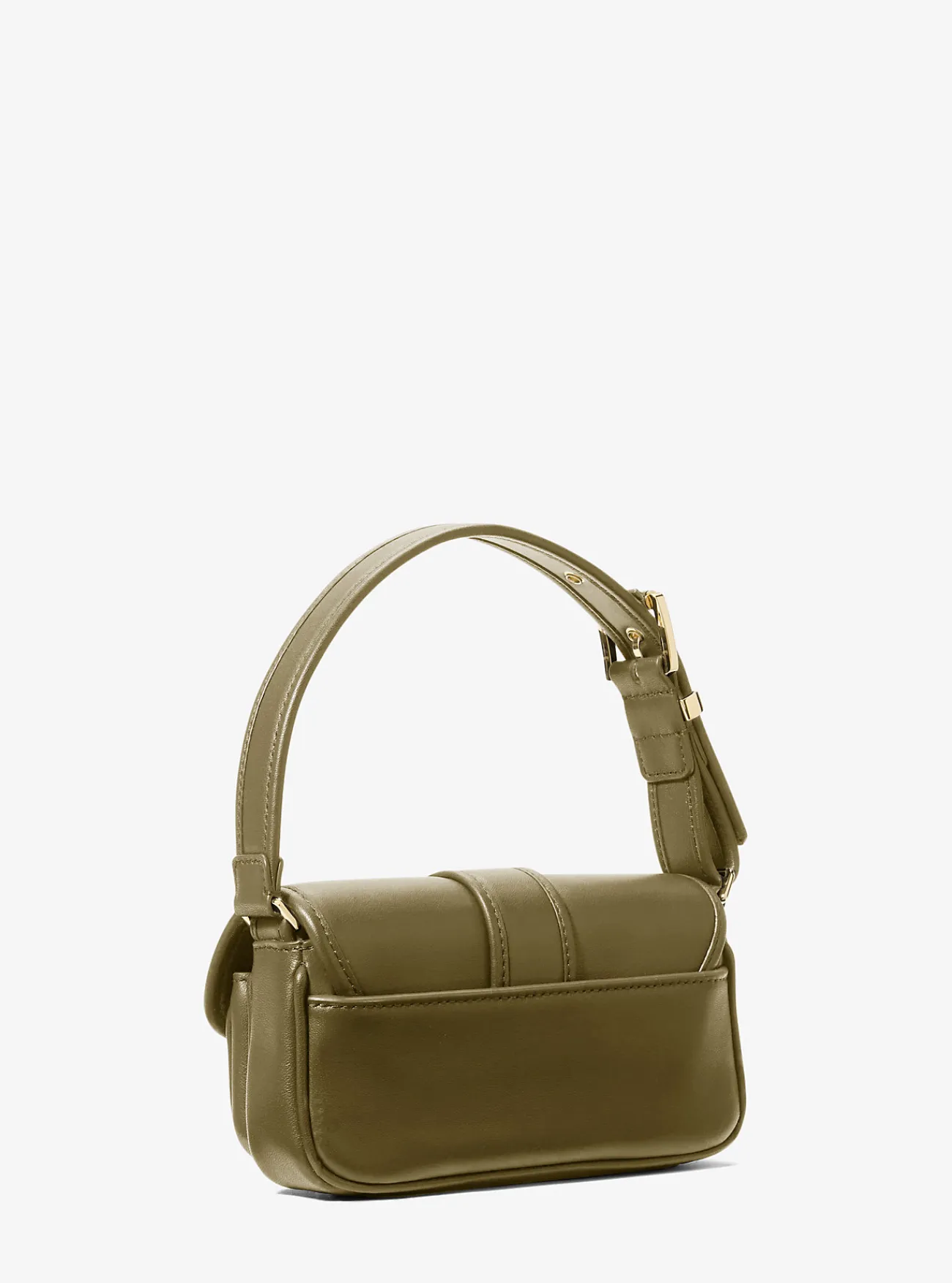 Michael Kors Schoudertas Colby van leer, extra klein SAFARIGROEN Online