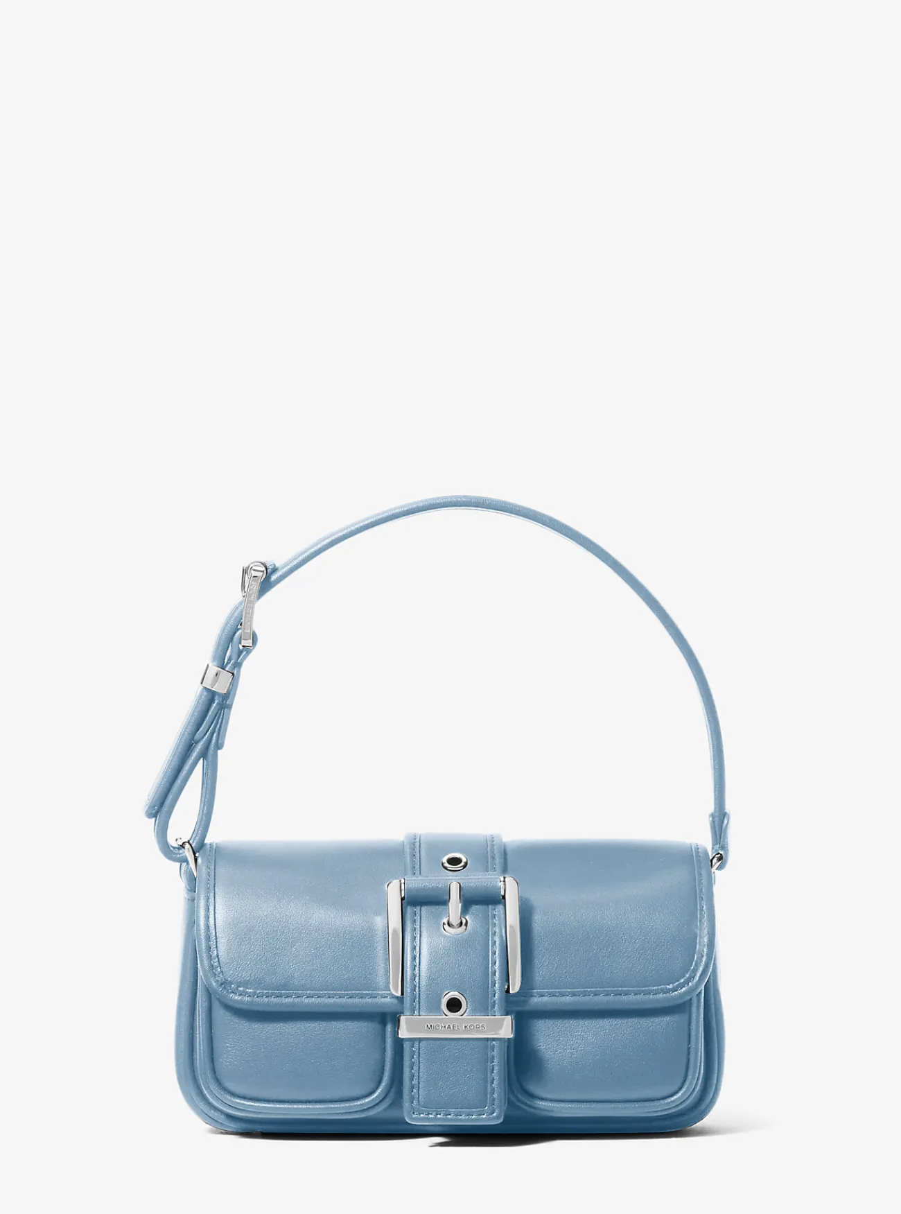 Michael Kors Schoudertas Colby van leer, extra klein CHAMBRAY Outlet