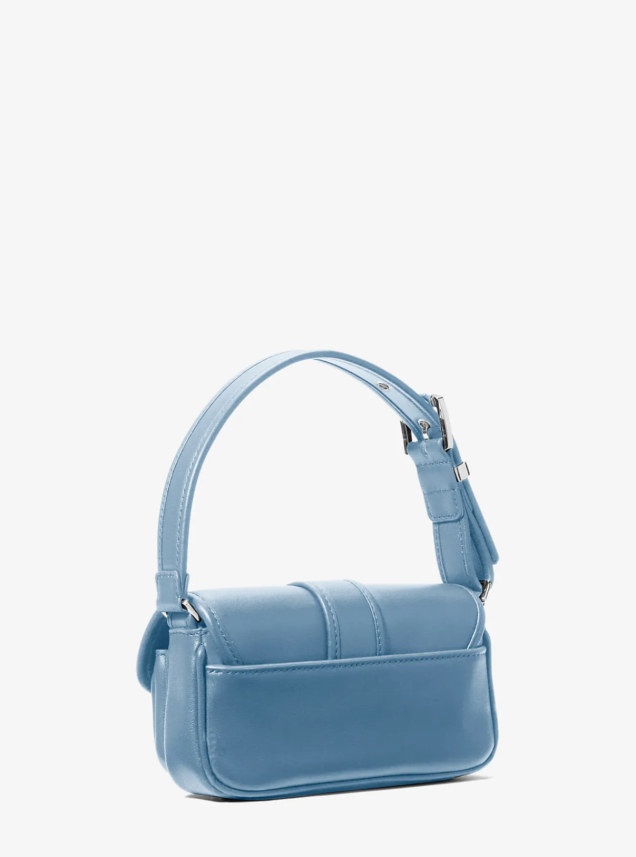 Michael Kors Schoudertas Colby van leer, extra klein CHAMBRAY Outlet