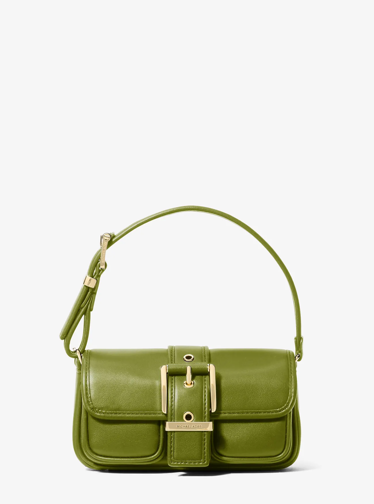 Michael Kors Schoudertas Colby van leer, extra klein WEIDEGROEN Discount