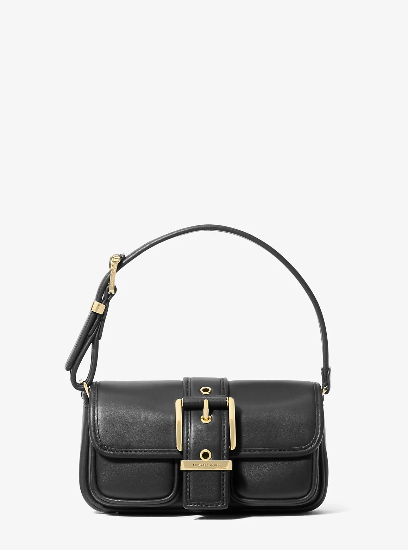Michael Kors Schoudertas Colby van leer, extra klein ZWART Outlet