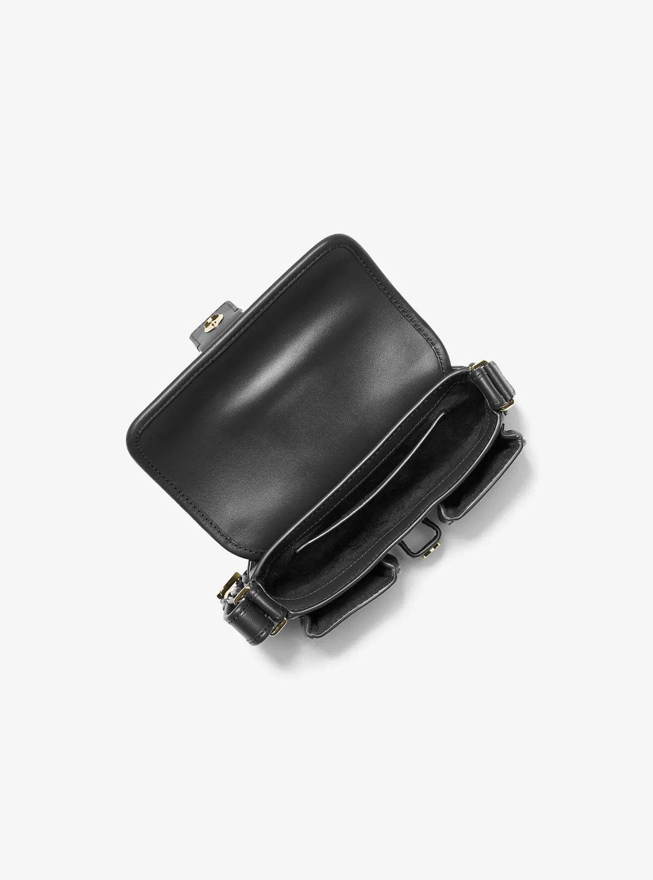 Michael Kors Schoudertas Colby van leer, extra klein ZWART Outlet