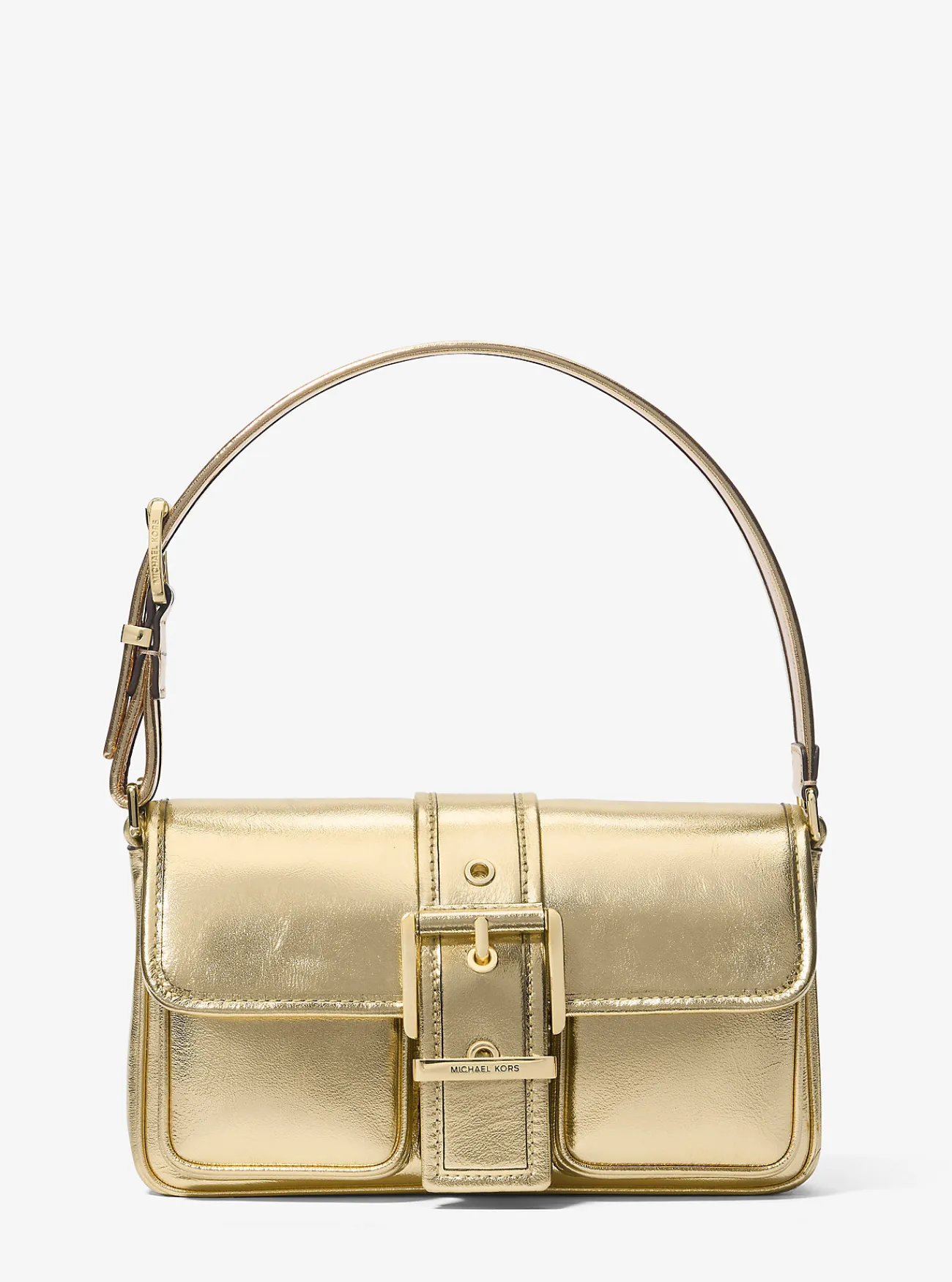 Michael Kors Schoudertas Colby van metallic leer, middelgroot LICHTGOUD Hot
