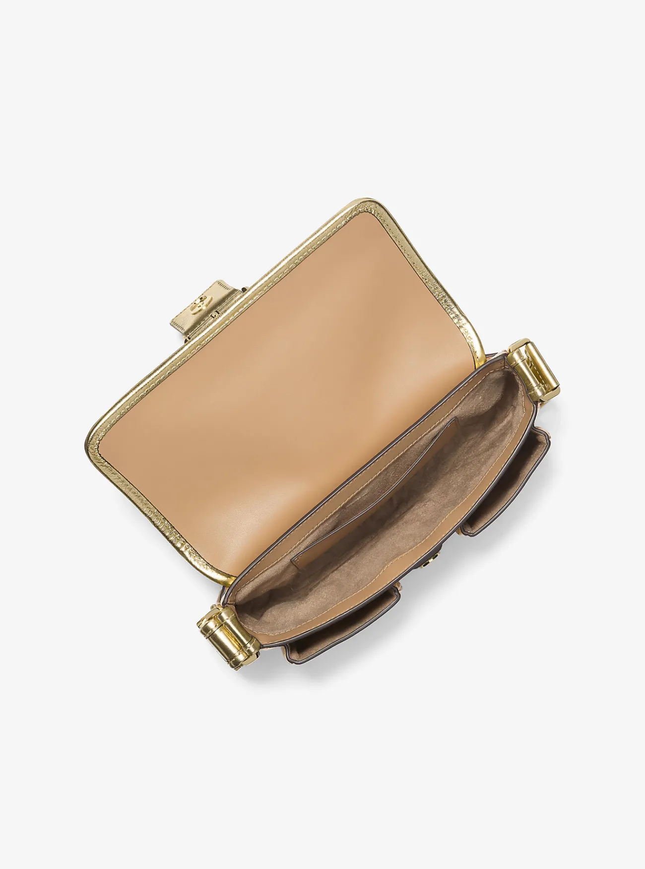 Michael Kors Schoudertas Colby van metallic leer, middelgroot LICHTGOUD Hot