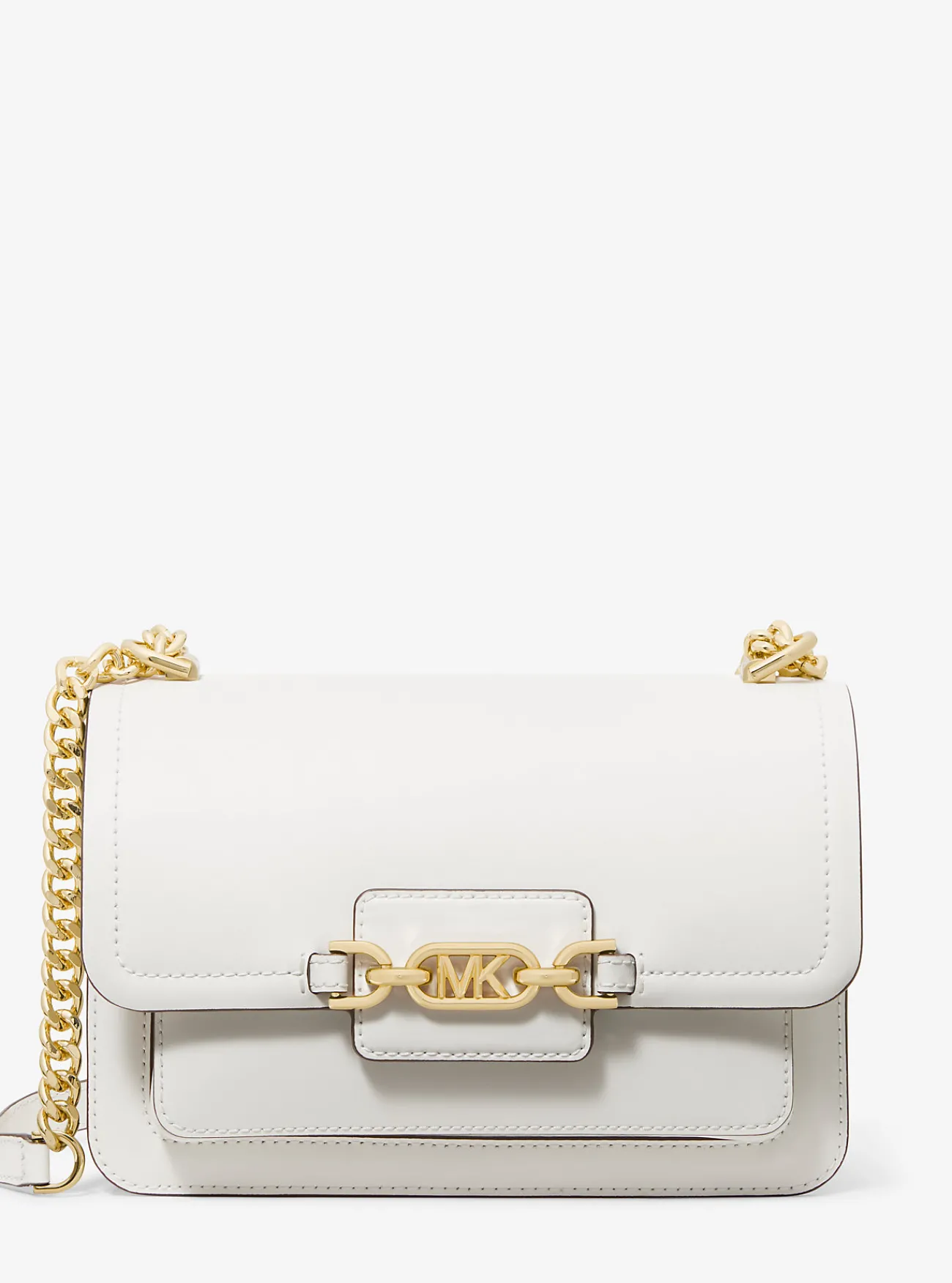 Michael Kors Schoudertas Heather van leer, groot Discount
