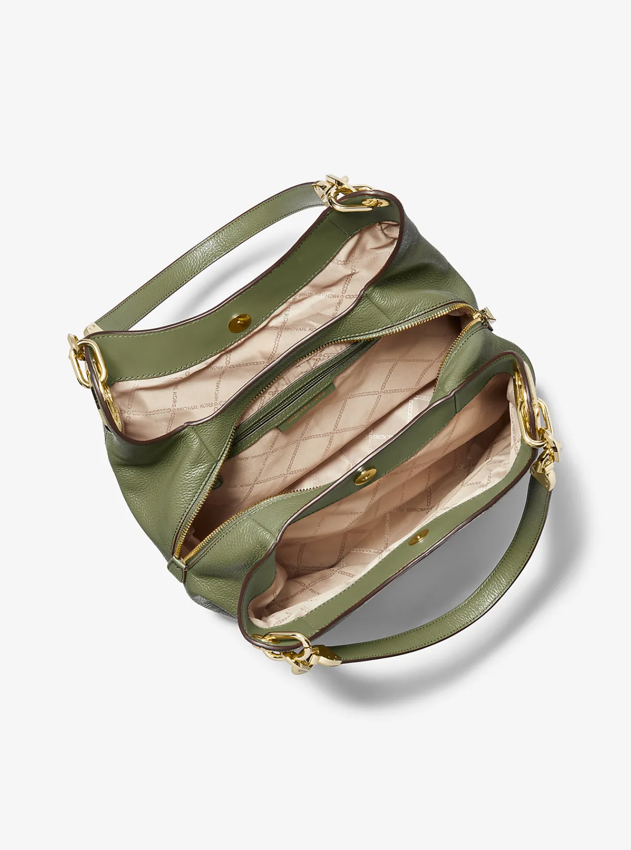 Michael Kors Schoudertas Lillie van getrommeld leer, groot Fashion