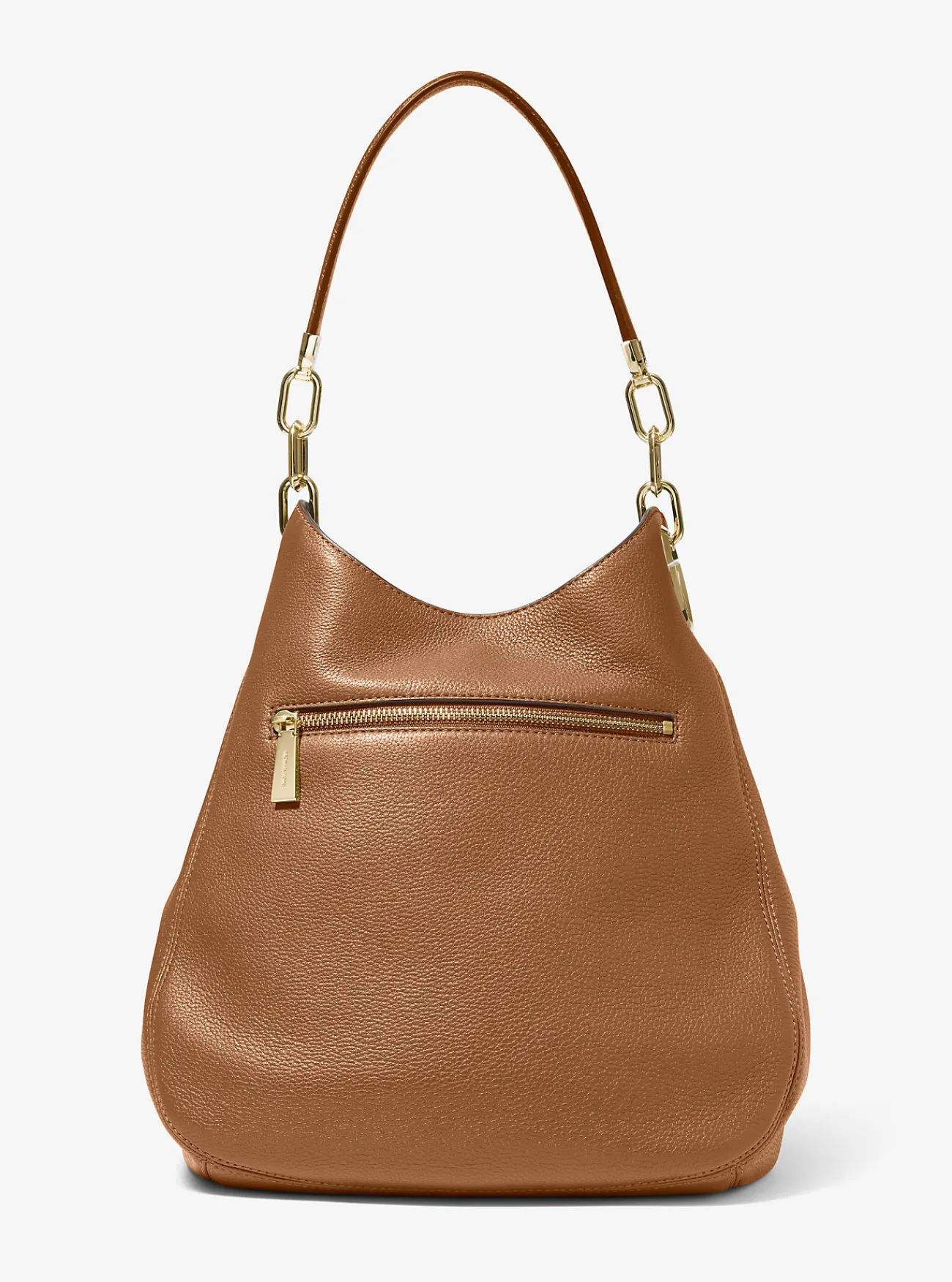 Michael Kors Schoudertas Lillie van getrommeld leer, groot LUGGAGE New