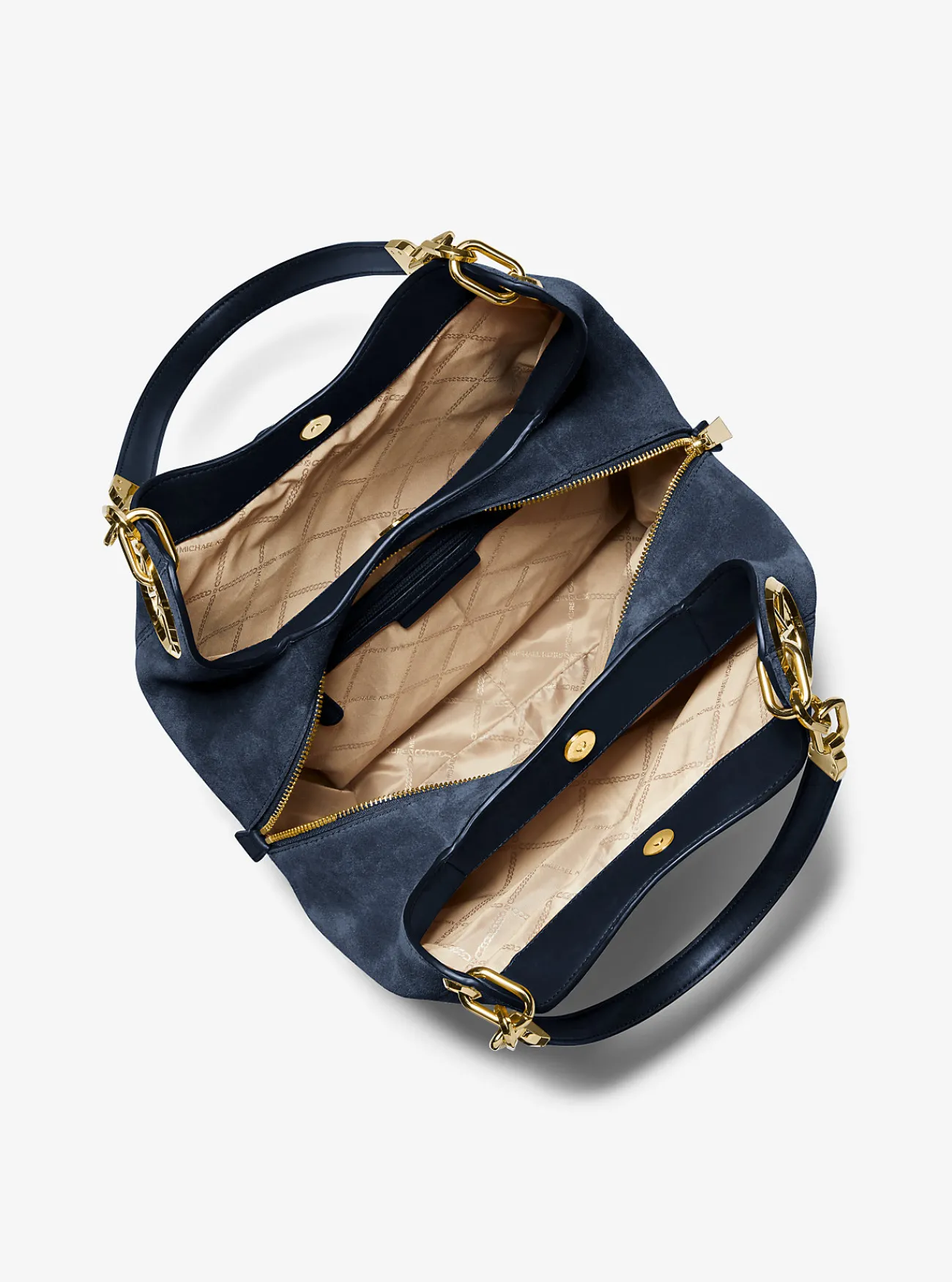 Michael Kors Schoudertas Lillie van su&egrave;de, groot MARINEBLAUW Clearance